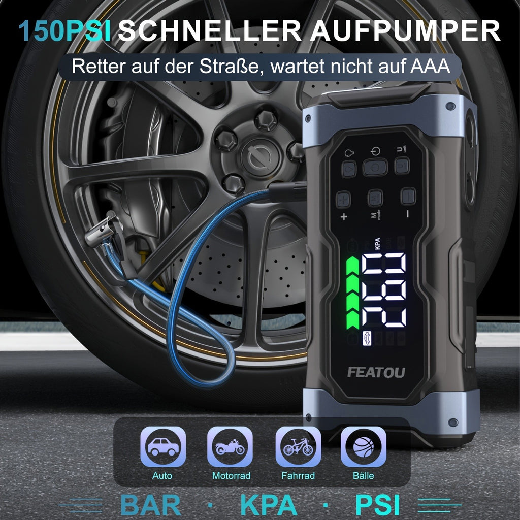 Tragbarer Reifenfüller, 20000mAh für Auto und Fahrrad – Detailansicht 15