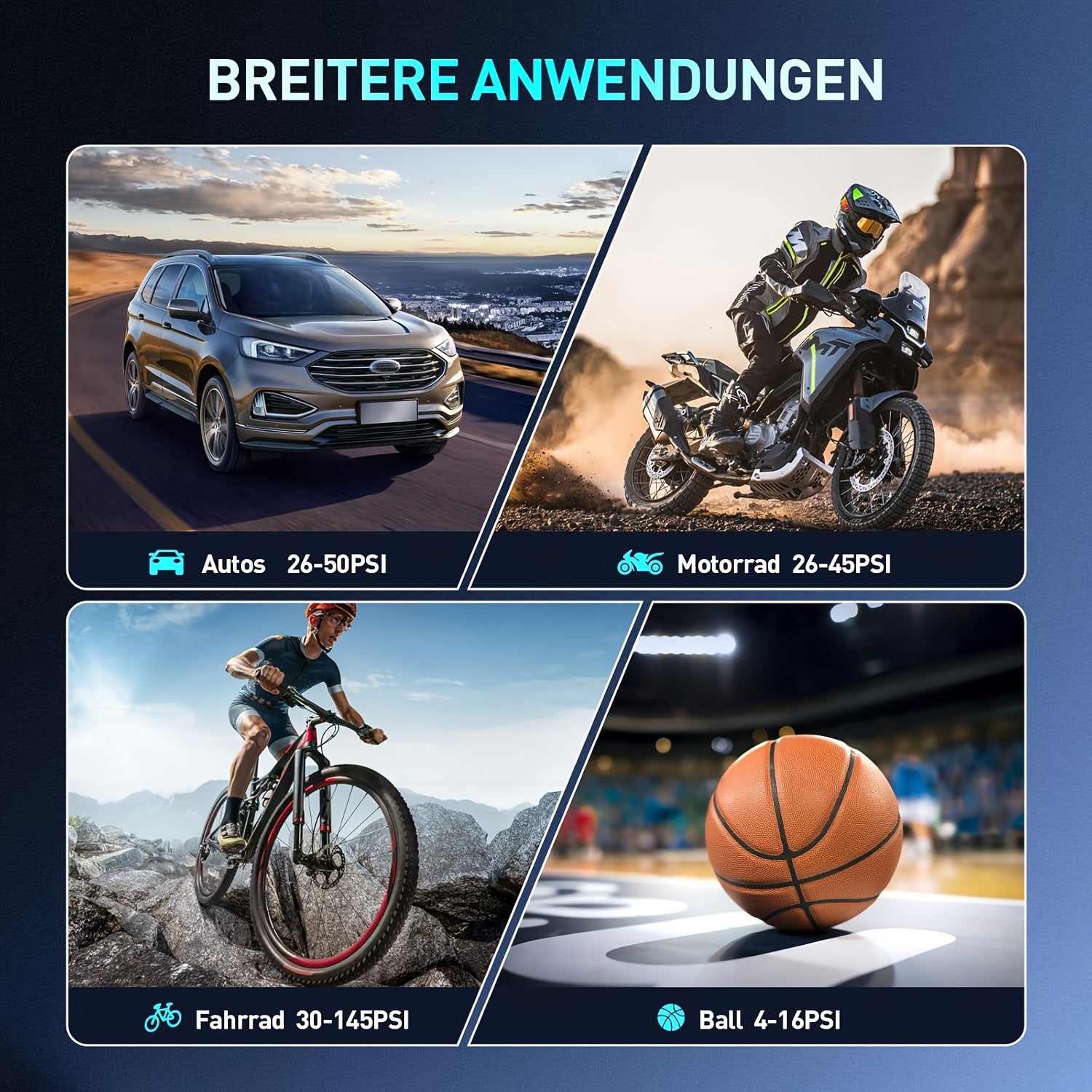 Tragbarer Reifenfüller, 3-150 für Fahrrad und Auto – Detailansicht 9