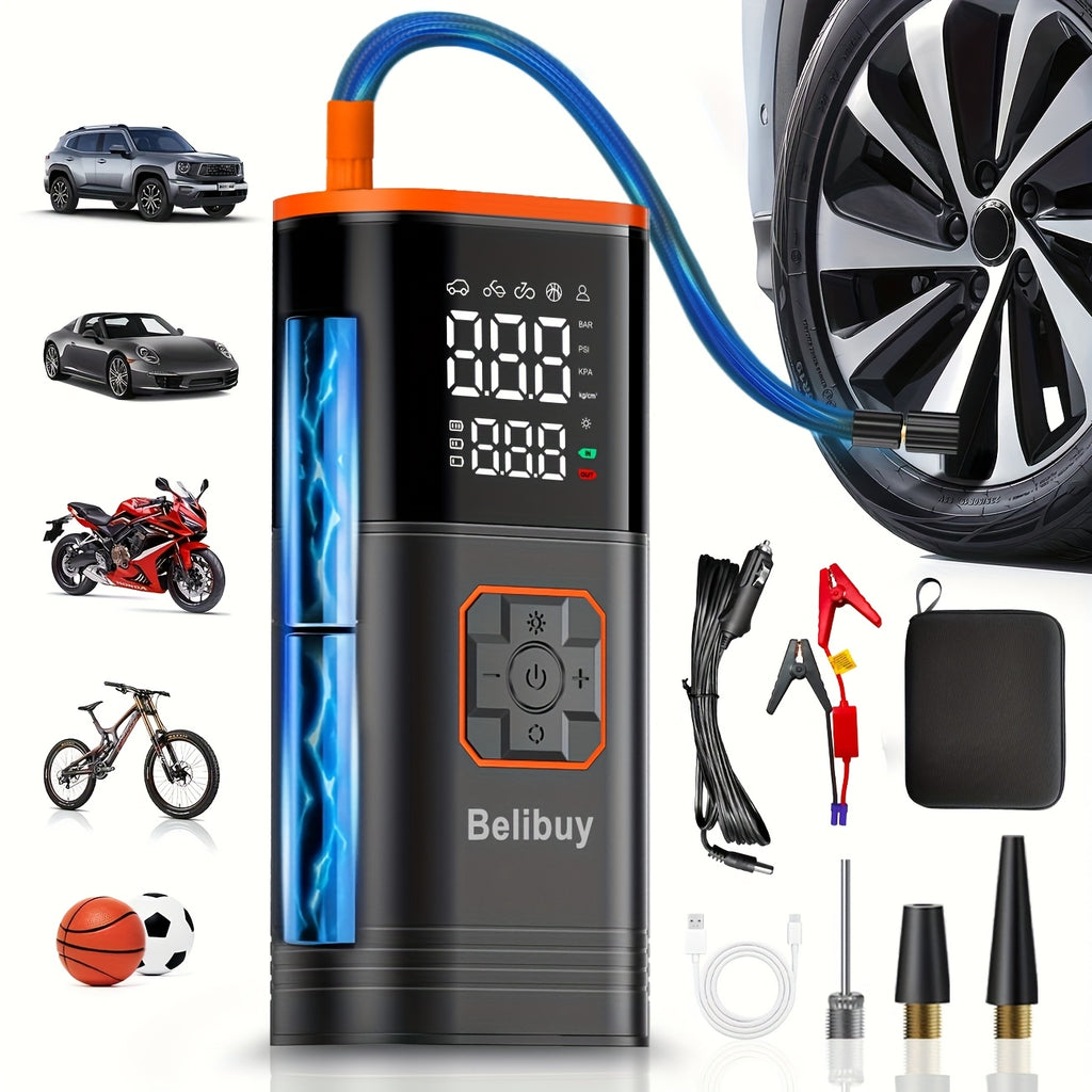 Tragbarer Reifenfüller, Star Schwarz-8000mAH für Auto und Fahrrad – Detailansicht 8