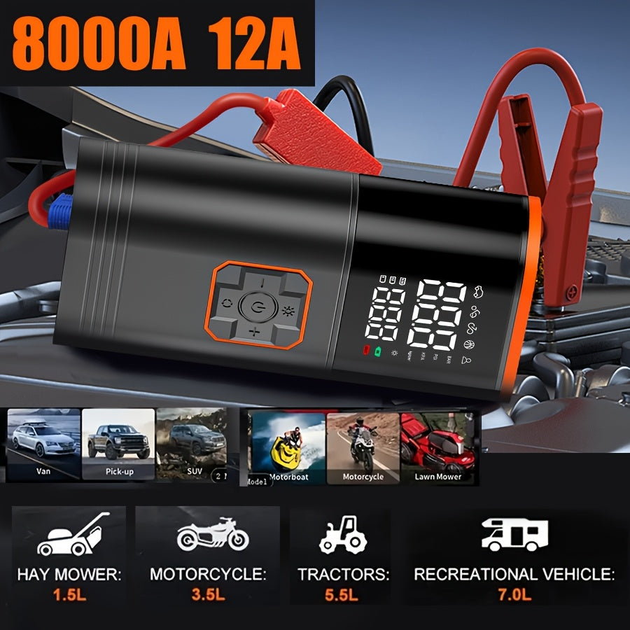 Tragbarer Reifenfüller, Star Schwarz-8000mAH für Auto und Fahrrad – Detailansicht 11
