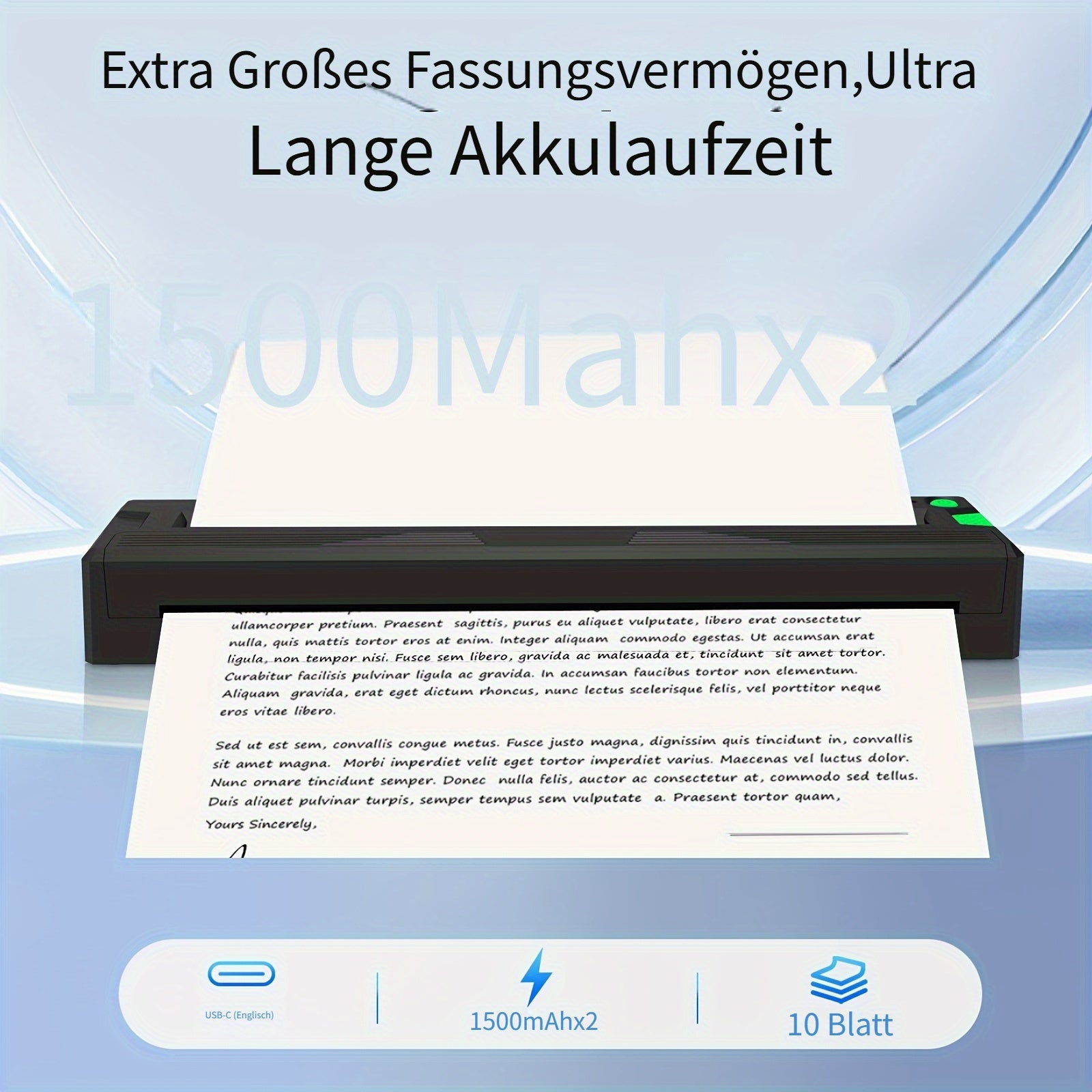 Tragbarer Thermodrucker, 10 Stück für Homeoffice – Detailansicht 5