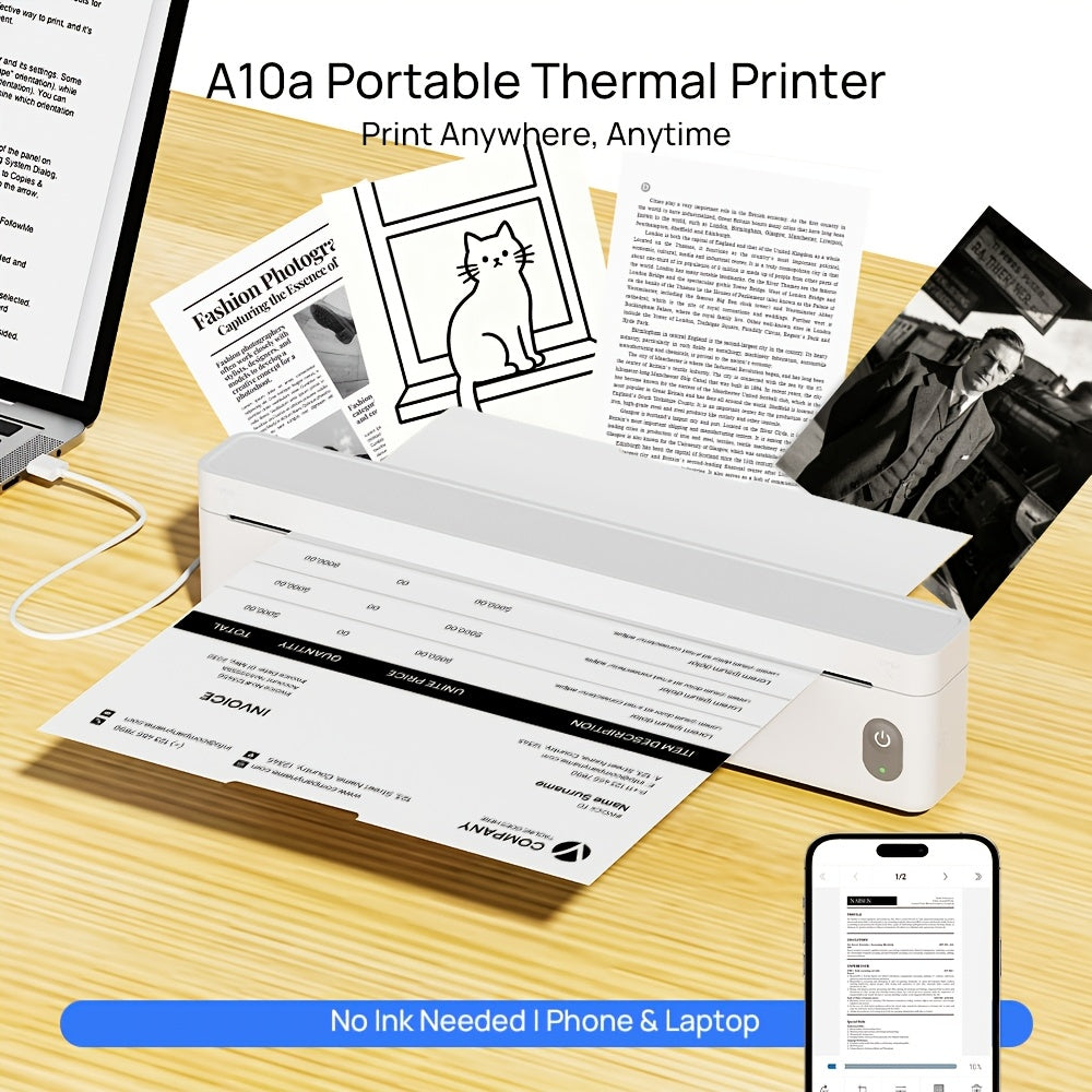 Tragbarer Thermodrucker, 1800mAh für Reisen und Homeoffice – Hauptansicht
