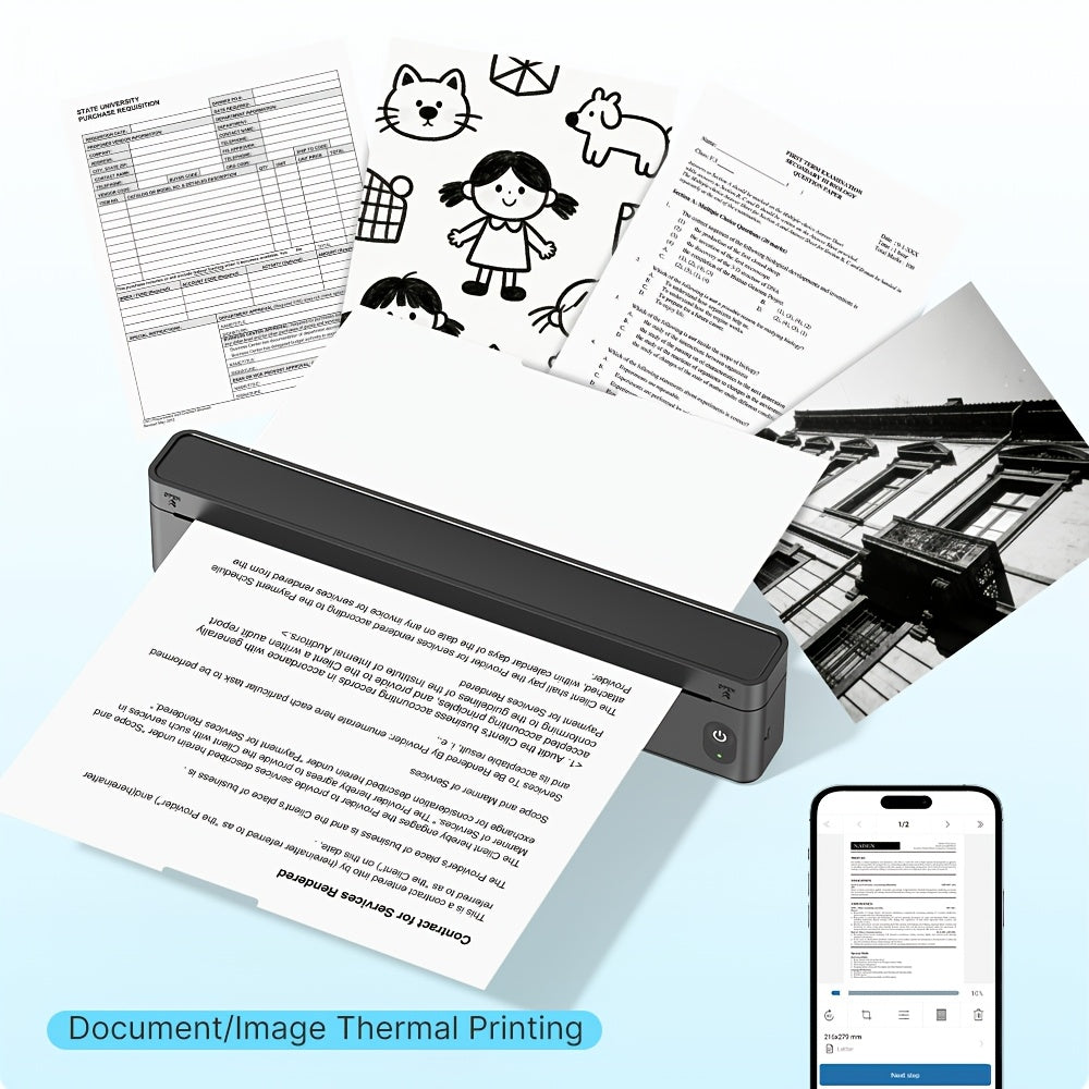 Tragbarer Thermodrucker, 1800mAh für Reisen und Homeoffice – Detailansicht 3