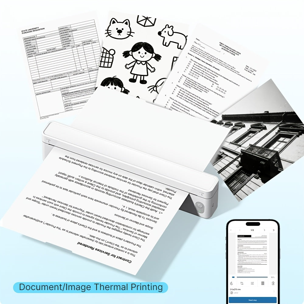 Tragbarer Thermodrucker, 1800mAh für Reisen und Homeoffice – Detailansicht 5