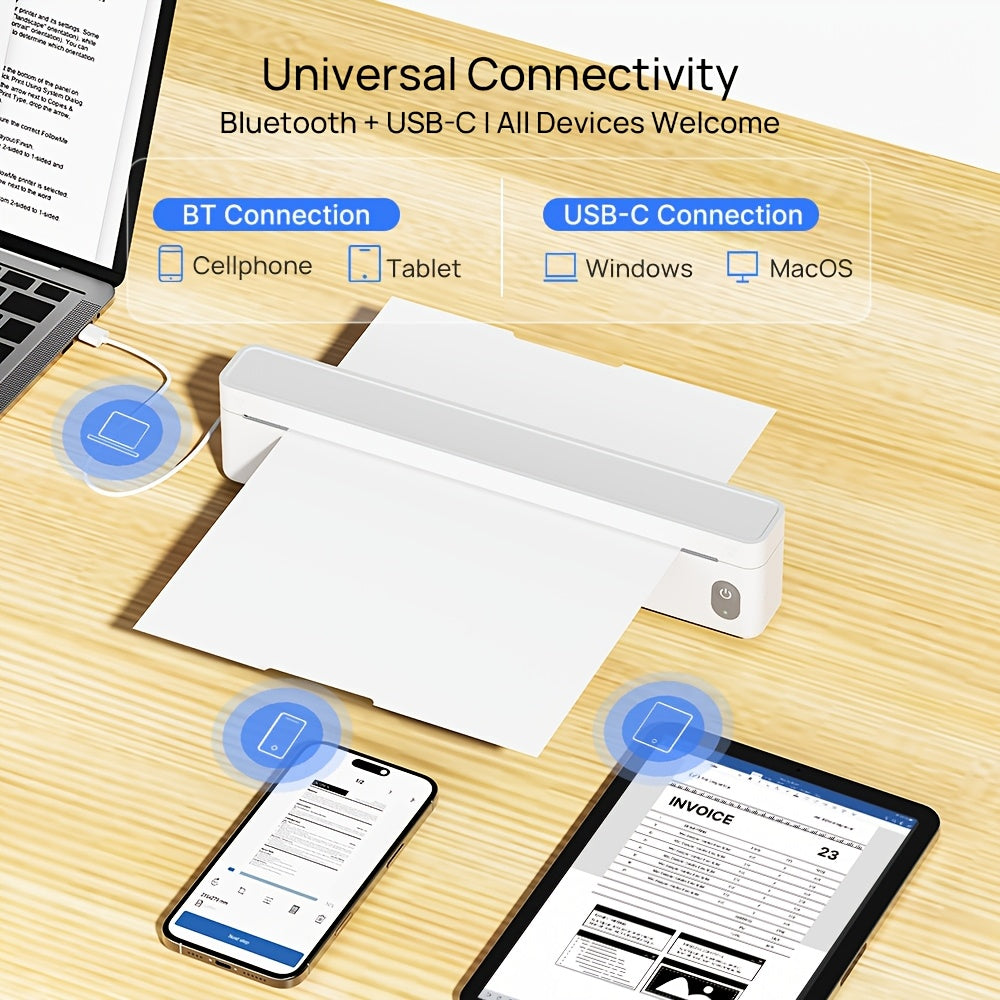 Tragbarer Thermodrucker, 1800mAh für Reisen und Homeoffice – Detailansicht 7