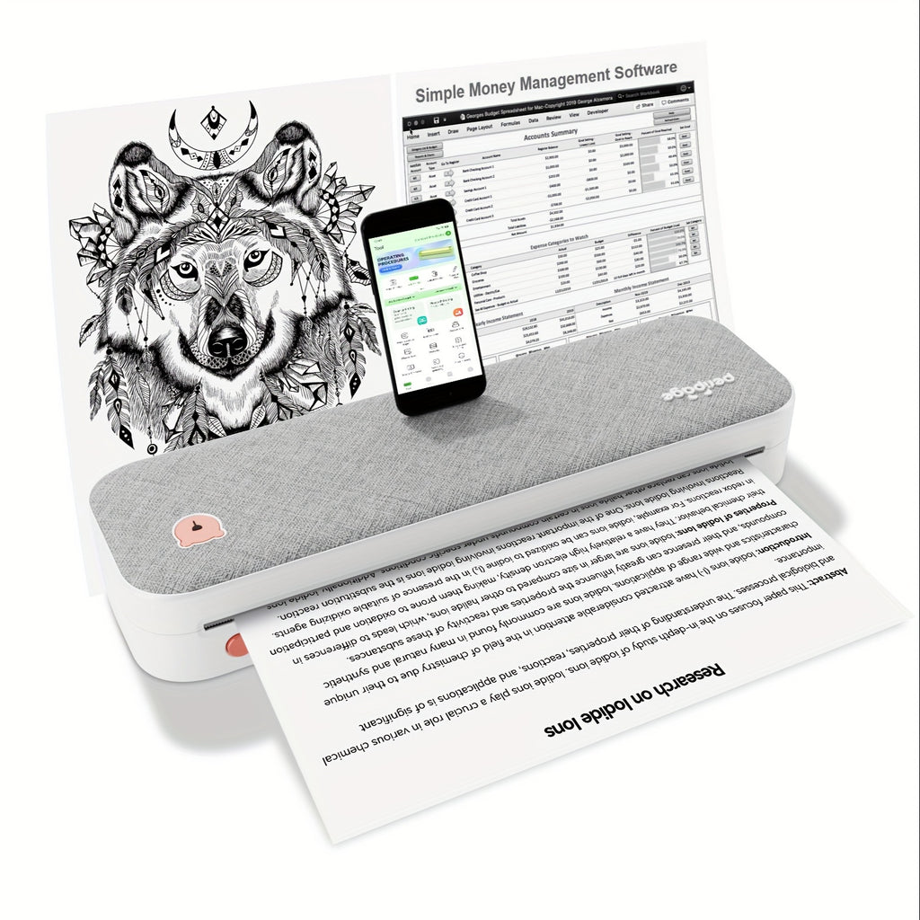 Tragbarer Thermodrucker, 20,98 cm für Reisen und Homeoffice – Detailansicht 3