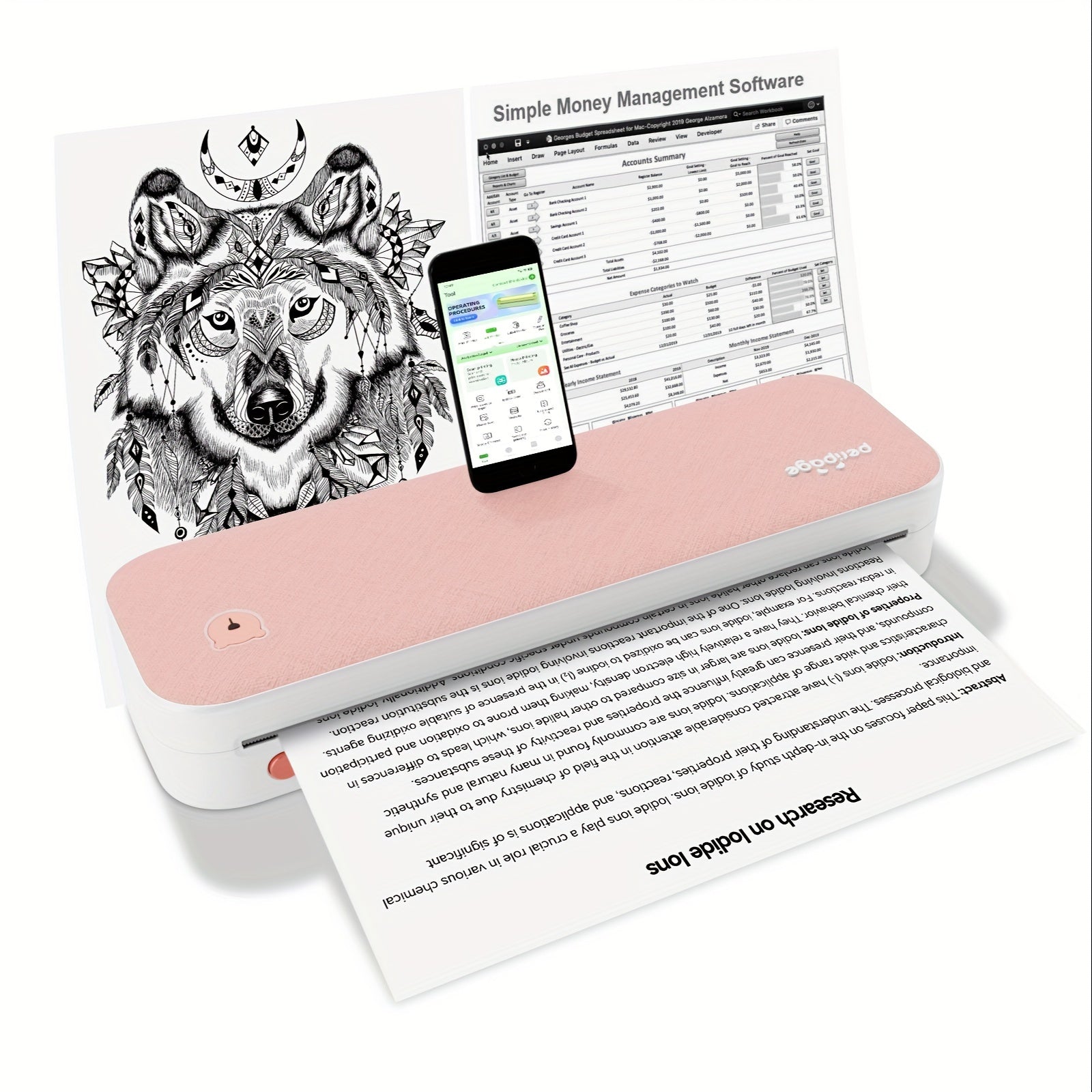 Tragbarer Thermodrucker, 20,98 cm für Reisen und Homeoffice – Detailansicht 7