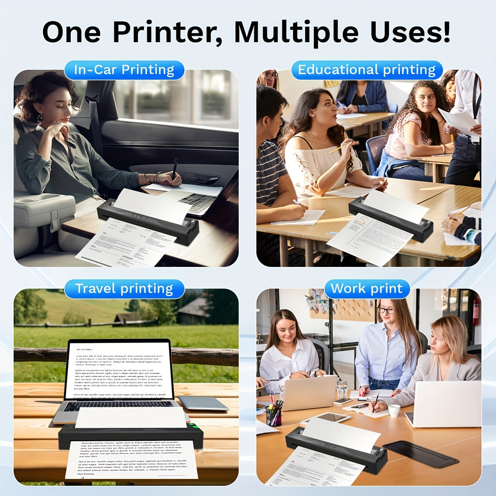 Tragbarer Thermodrucker, 21,59 cm für Homeoffice und Reisen – Detailansicht 6