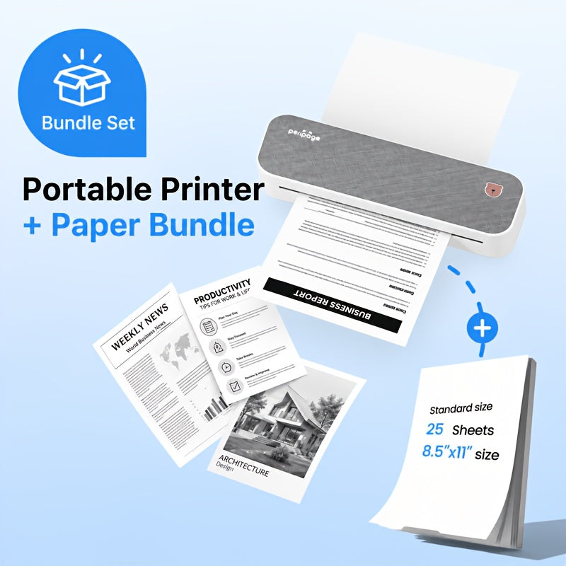 Tragbarer Thermodrucker, 21,59 cm für Reisen und Homeoffice – Detailansicht 12