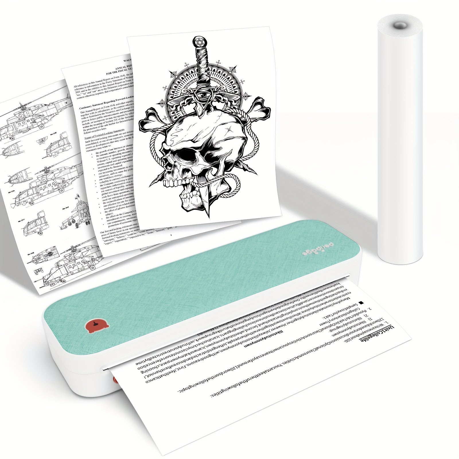 Tragbarer Thermodrucker, 21,59 cm für Reisen und Homeoffice – Detailansicht 16
