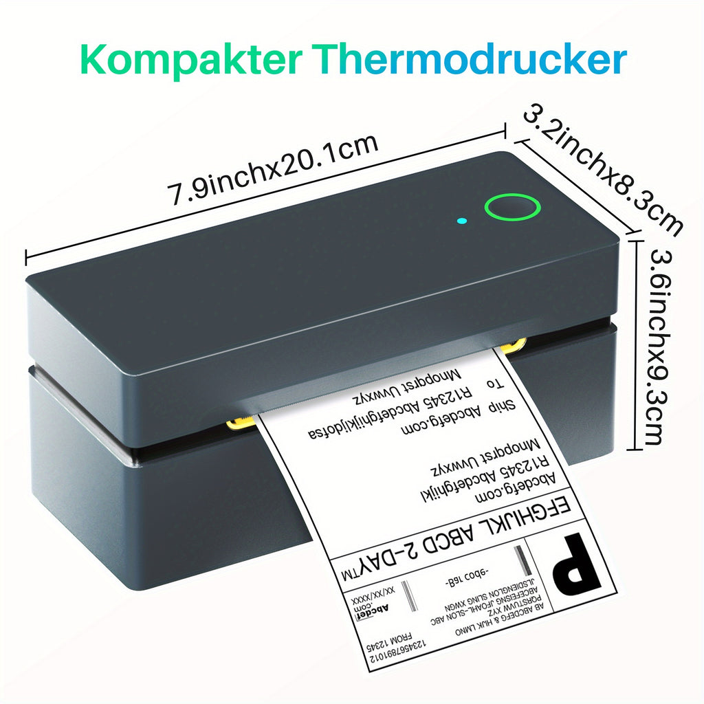 Tragbarer Thermodrucker, Blau für Homeoffice – Detailansicht 3