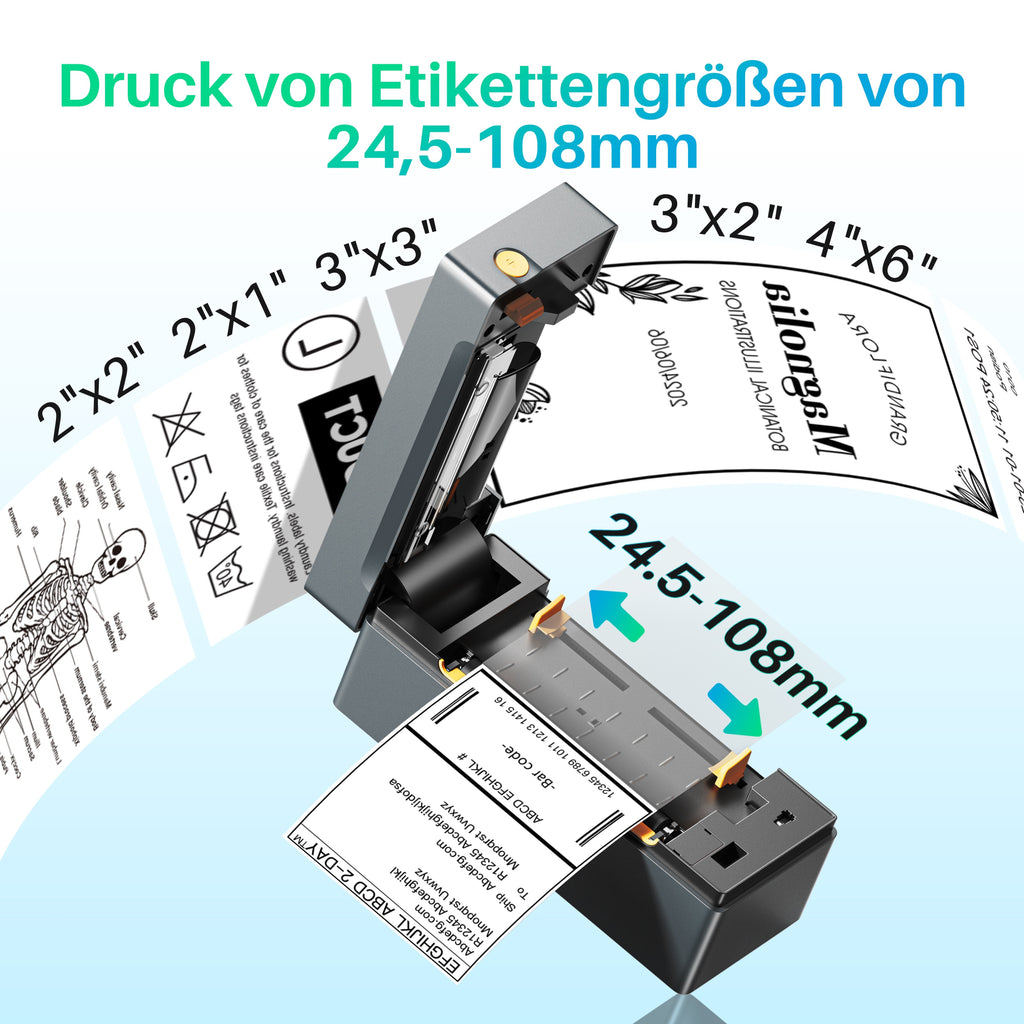 Tragbarer Thermodrucker, Blau für Homeoffice – Detailansicht 10