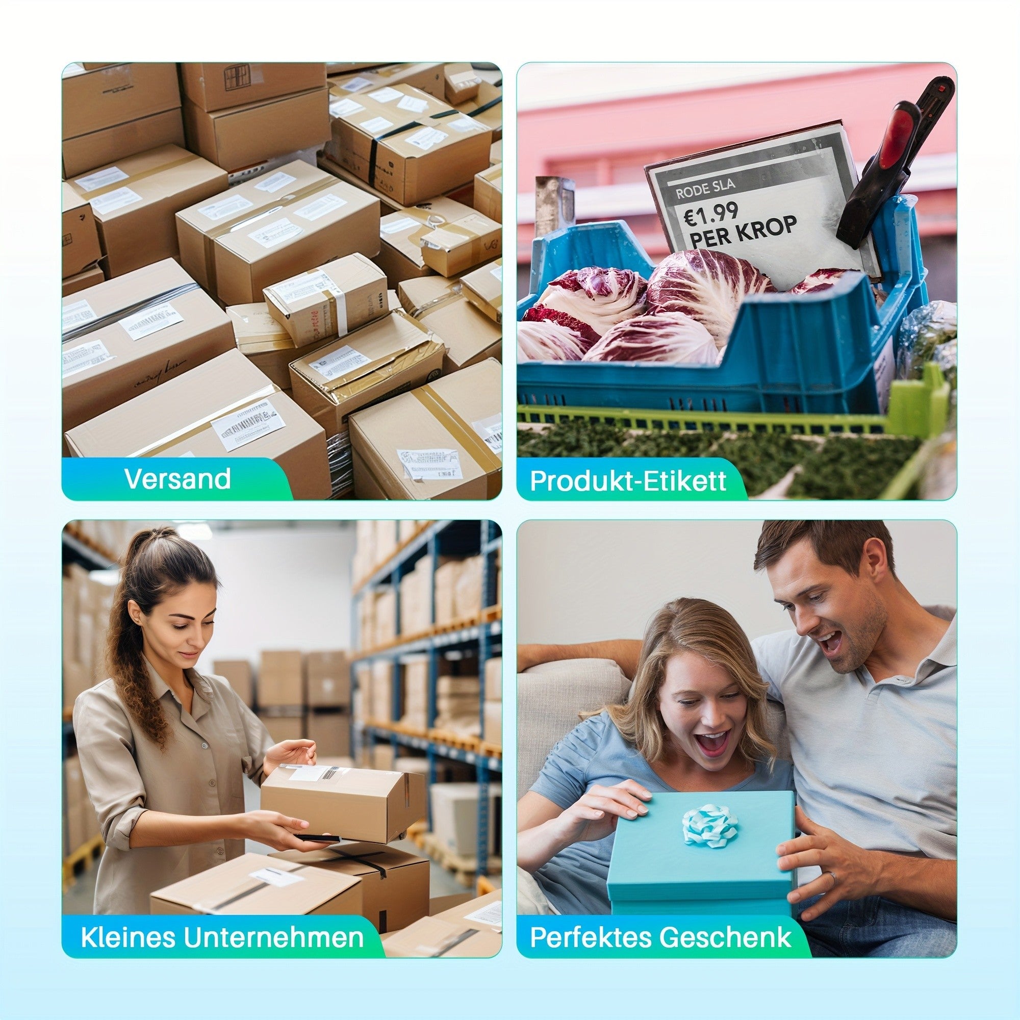 Tragbarer Thermodrucker, Blau für Homeoffice – Detailansicht 15