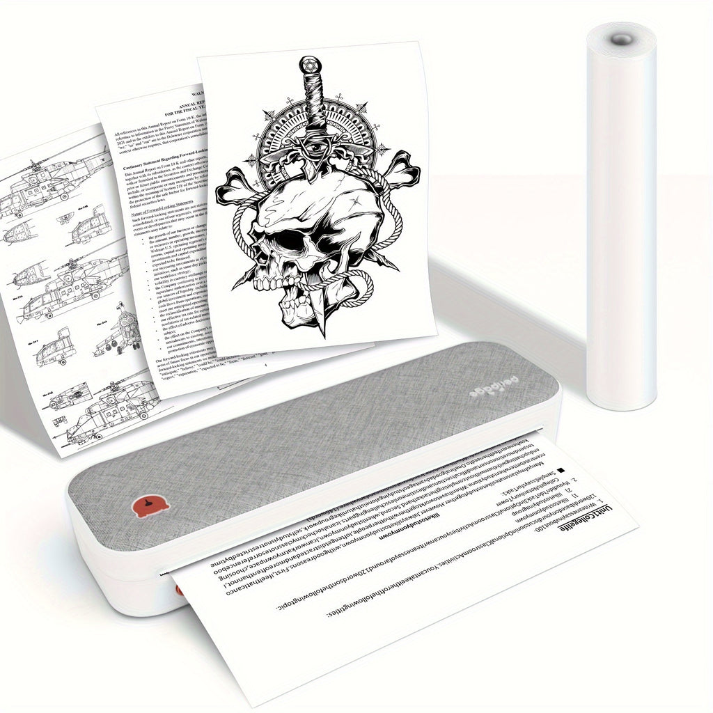 Tragbarer Thermodrucker, Grau für Homeoffice und Reisen – Detailansicht 4