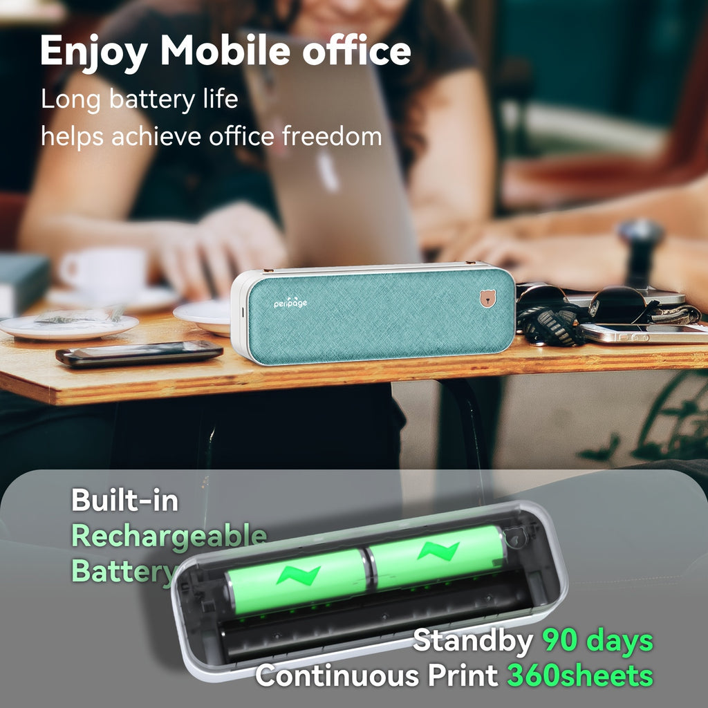 Tragbarer Thermodrucker, Grau für Homeoffice und Reisen – Detailansicht 5