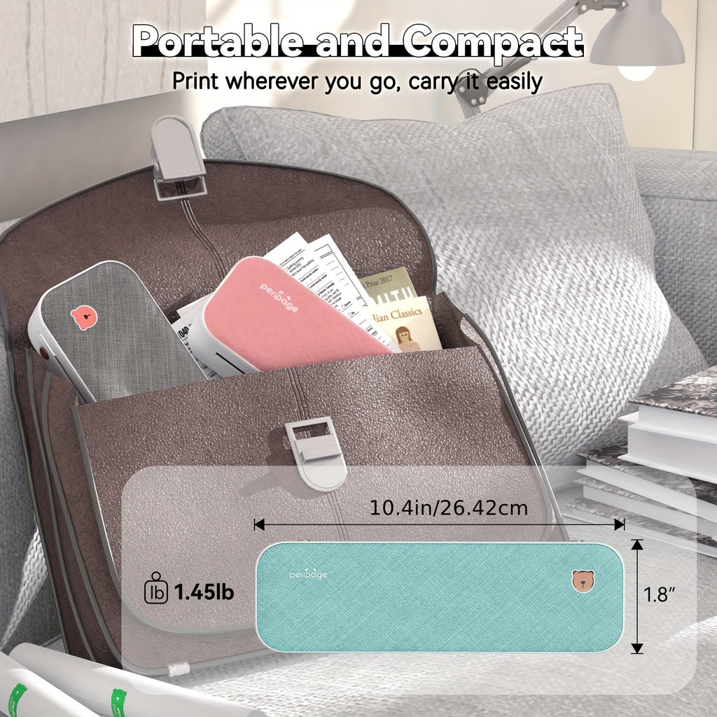 Tragbarer Thermodrucker, Grau für Homeoffice und Reisen – Detailansicht 8