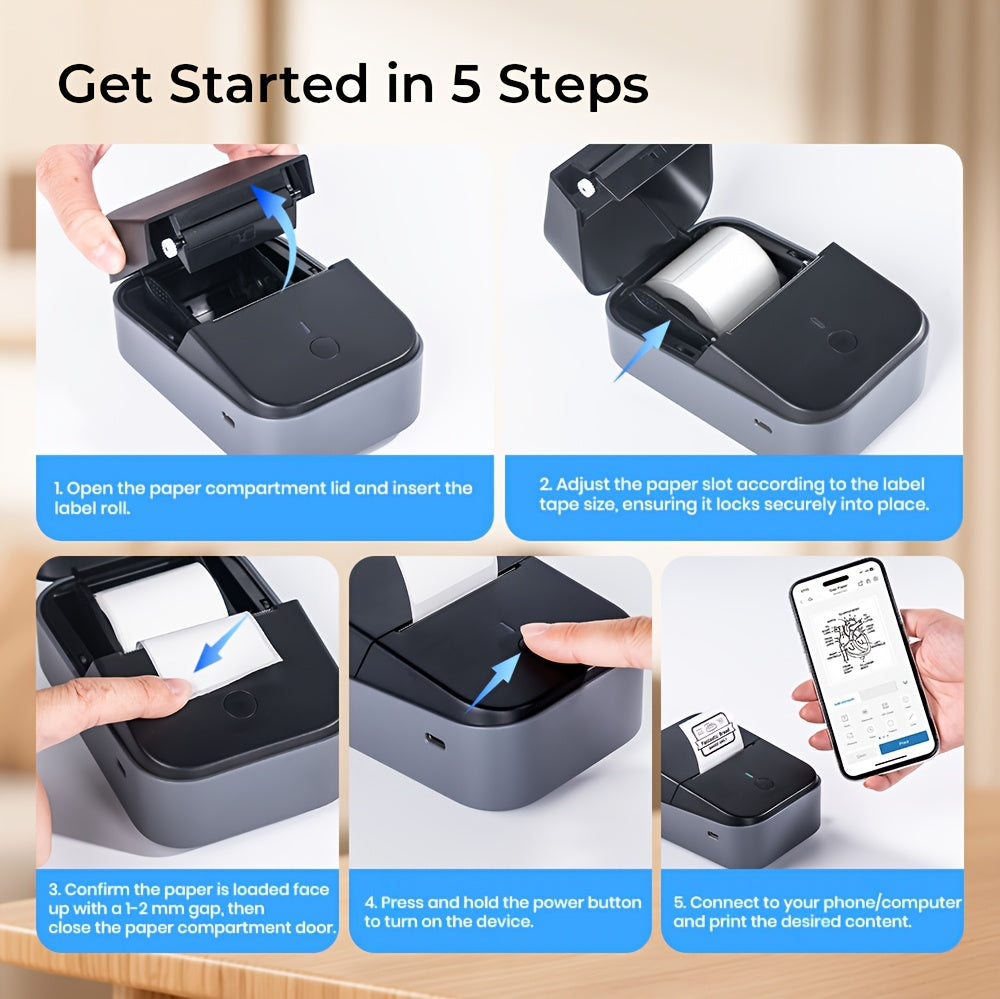 Tragbarer Thermodrucker, Grün für Homeoffice und Reisen – Detailansicht 5