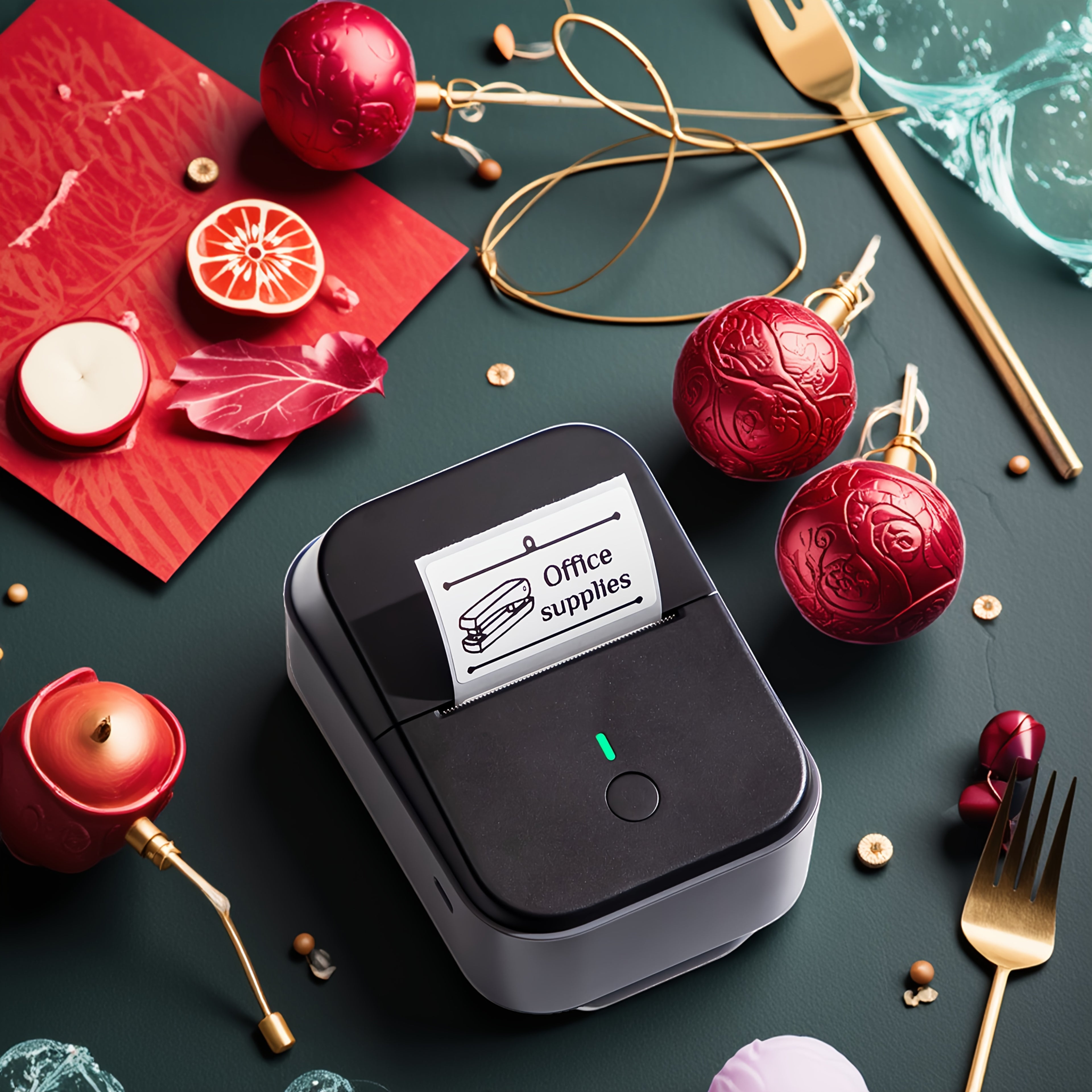 Tragbarer Thermodrucker, Grün für Homeoffice und Reisen – Detailansicht 6
