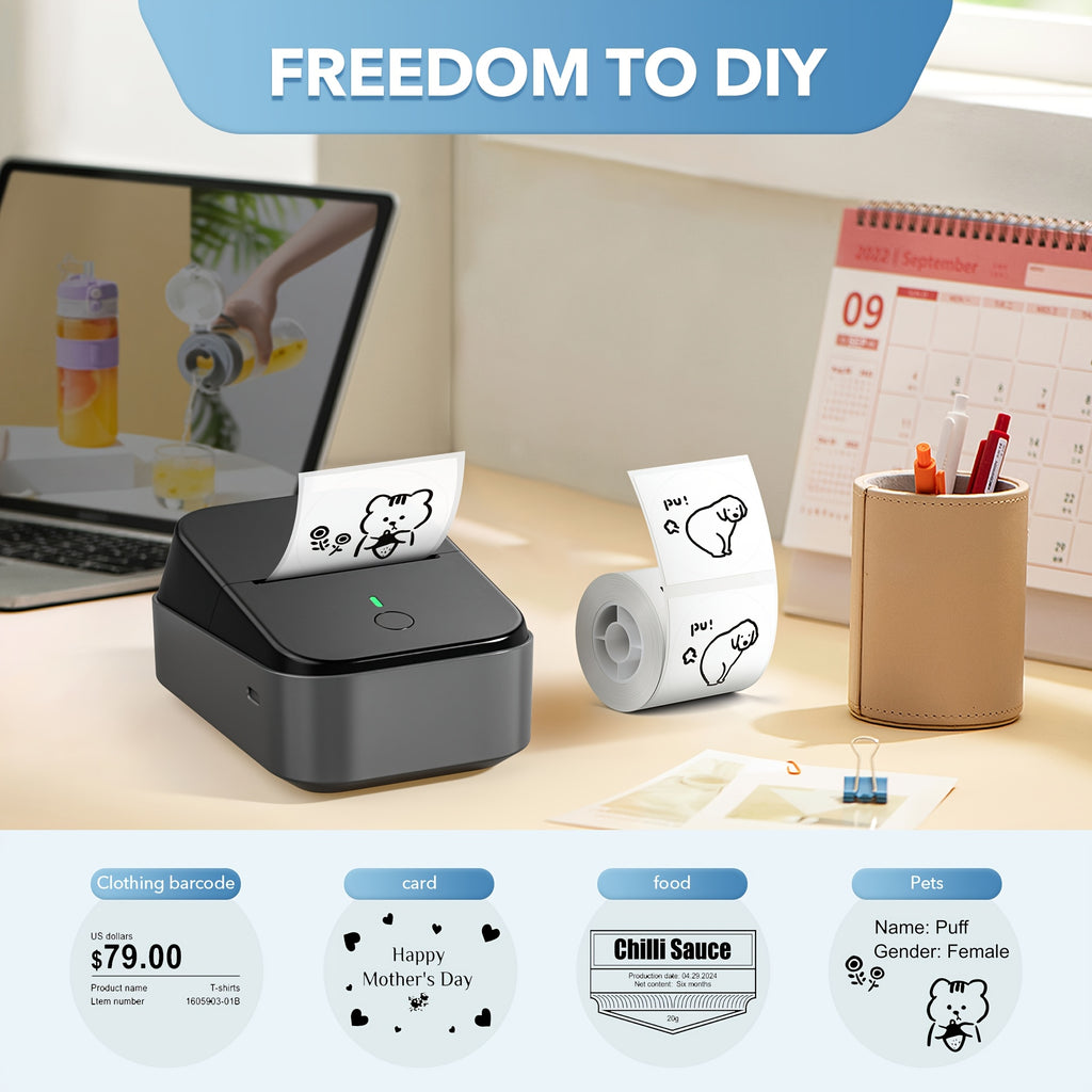 Tragbarer Thermodrucker, Grün für Homeoffice und Reisen – Detailansicht 10