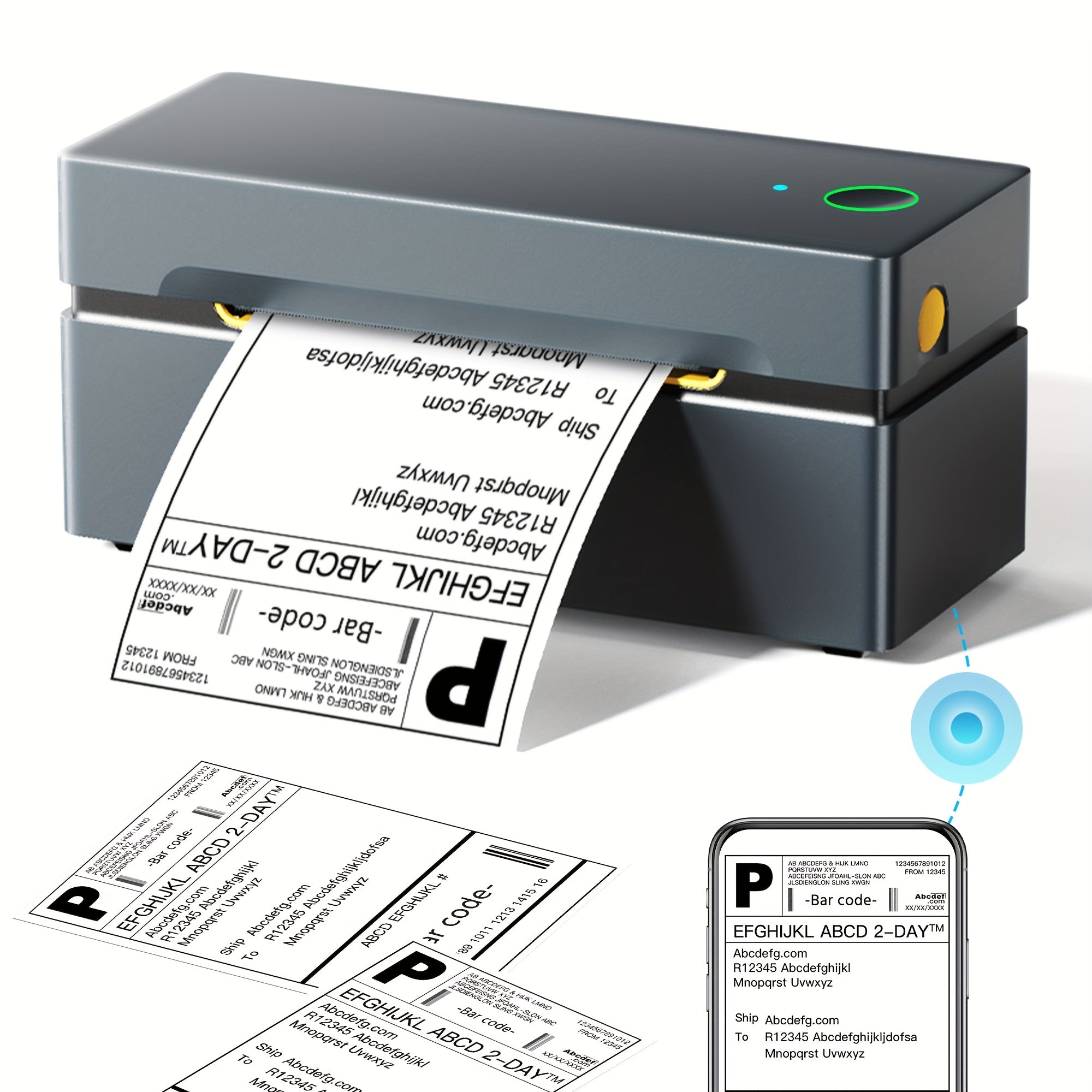Tragbarer Thermodrucker, inklusive 50 Blatt Testpapier für Reisen – Detailansicht 3