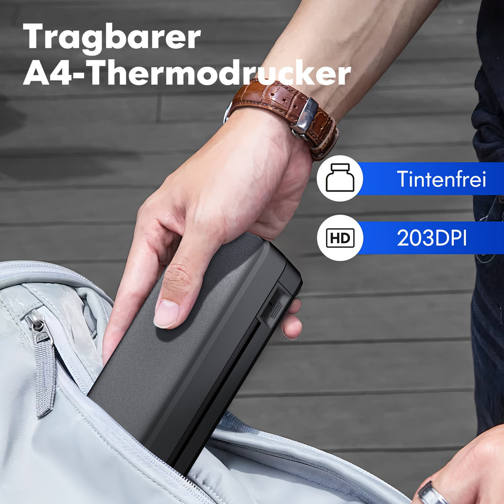 Tragbarer Thermodrucker, Kompatibel mit iOS Laptop für Reisen für Reisen – Detailansicht 4