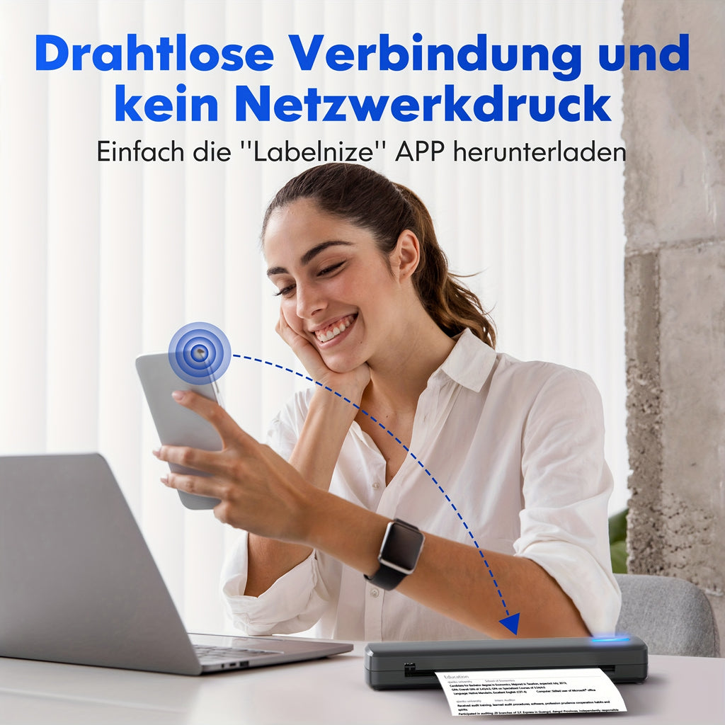 Tragbarer Thermodrucker, Kompatibel mit iOS Laptop für Reisen für Reisen – Detailansicht 9