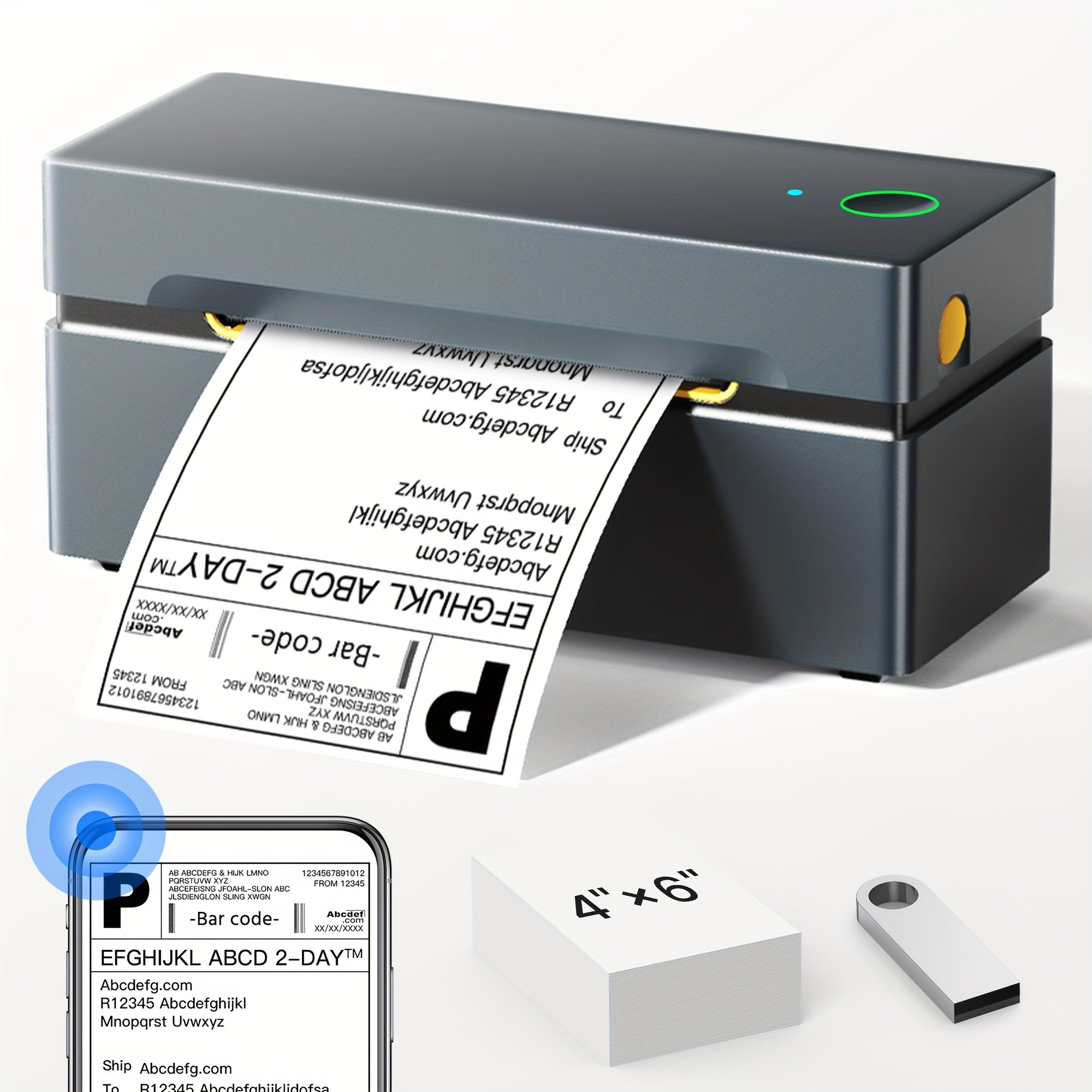 Tragbarer Thermodrucker, kompatibel mit Mobiltelefonen und Computern für Homeoffice – Hauptansicht