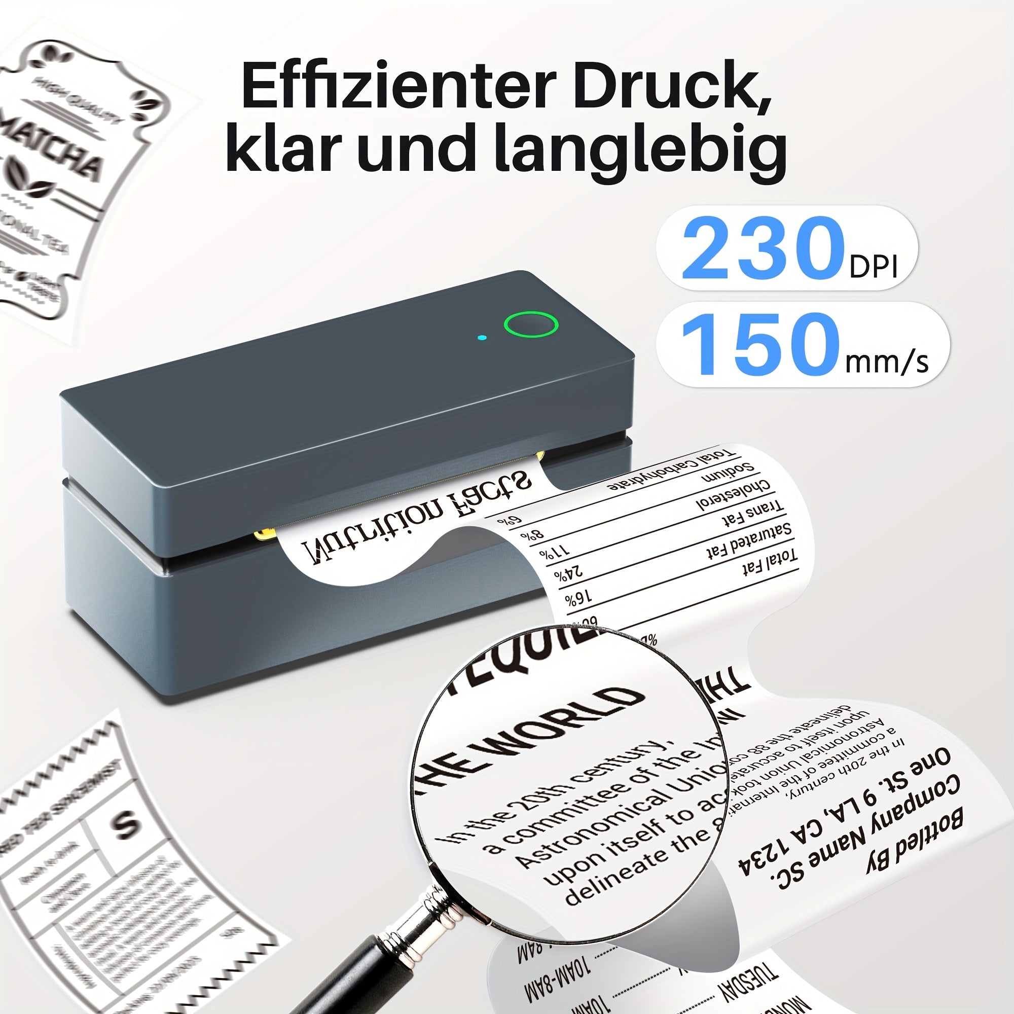Tragbarer Thermodrucker, kompatibel mit Mobiltelefonen und Computern für Homeoffice – Detailansicht 6