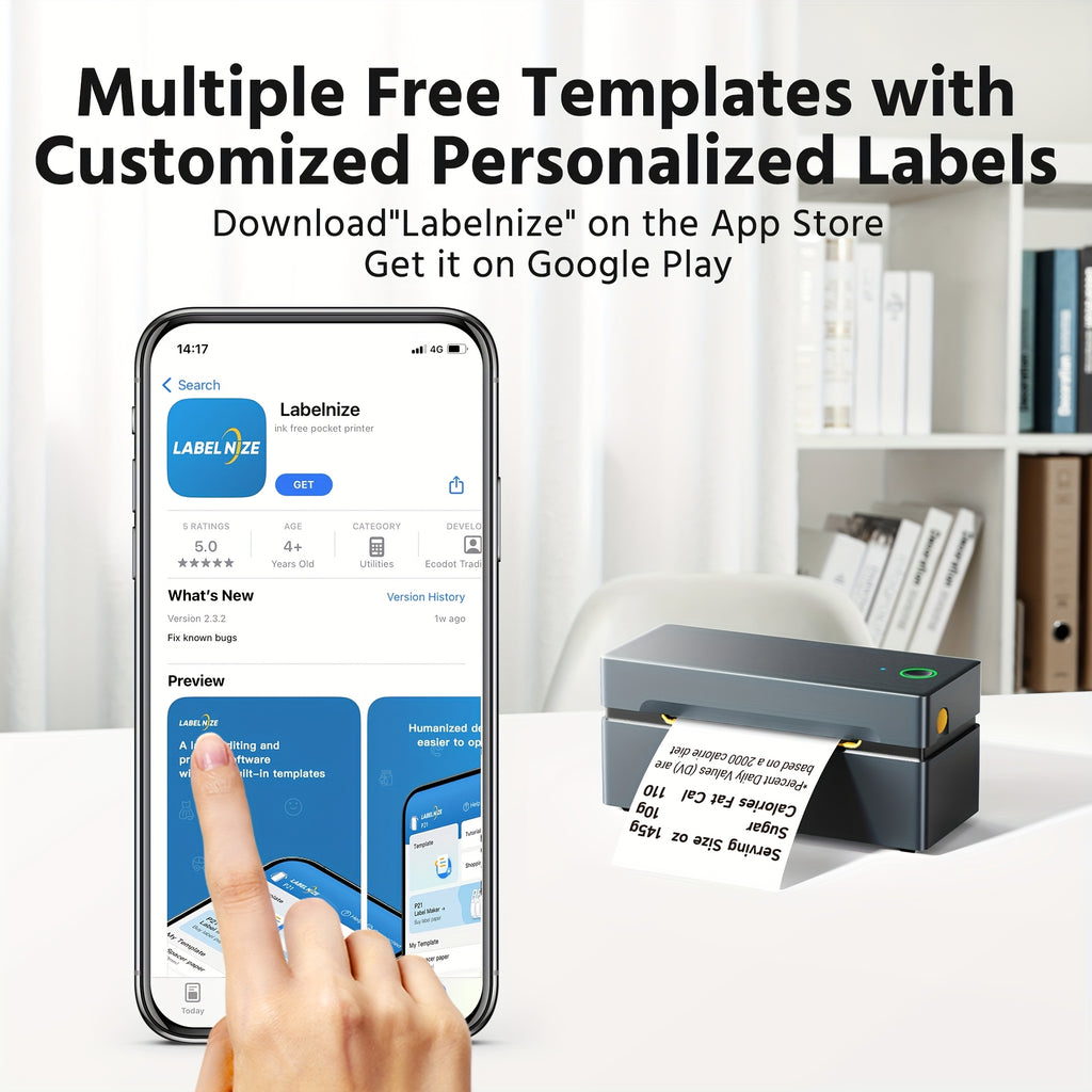 Tragbarer Thermodrucker, kompatibel mit Mobiltelefonen und Computern für Homeoffice – Detailansicht 11