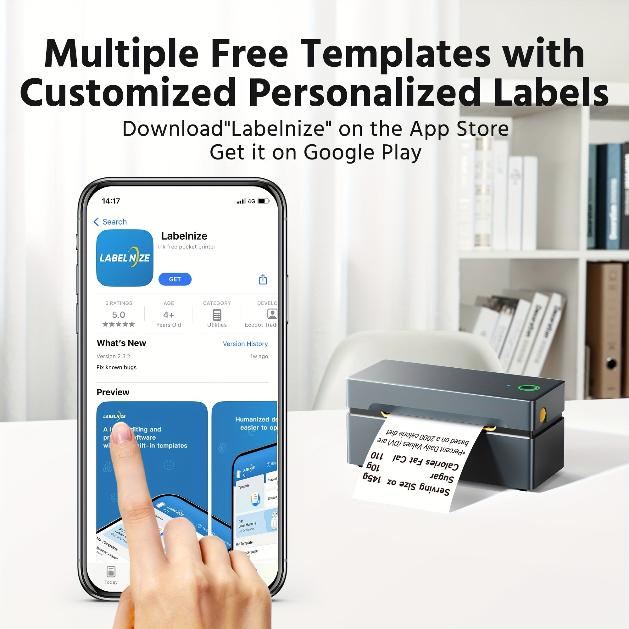 Tragbarer Thermodrucker, kompatibel mit Mobiltelefonen und Computern für Homeoffice – Detailansicht 11