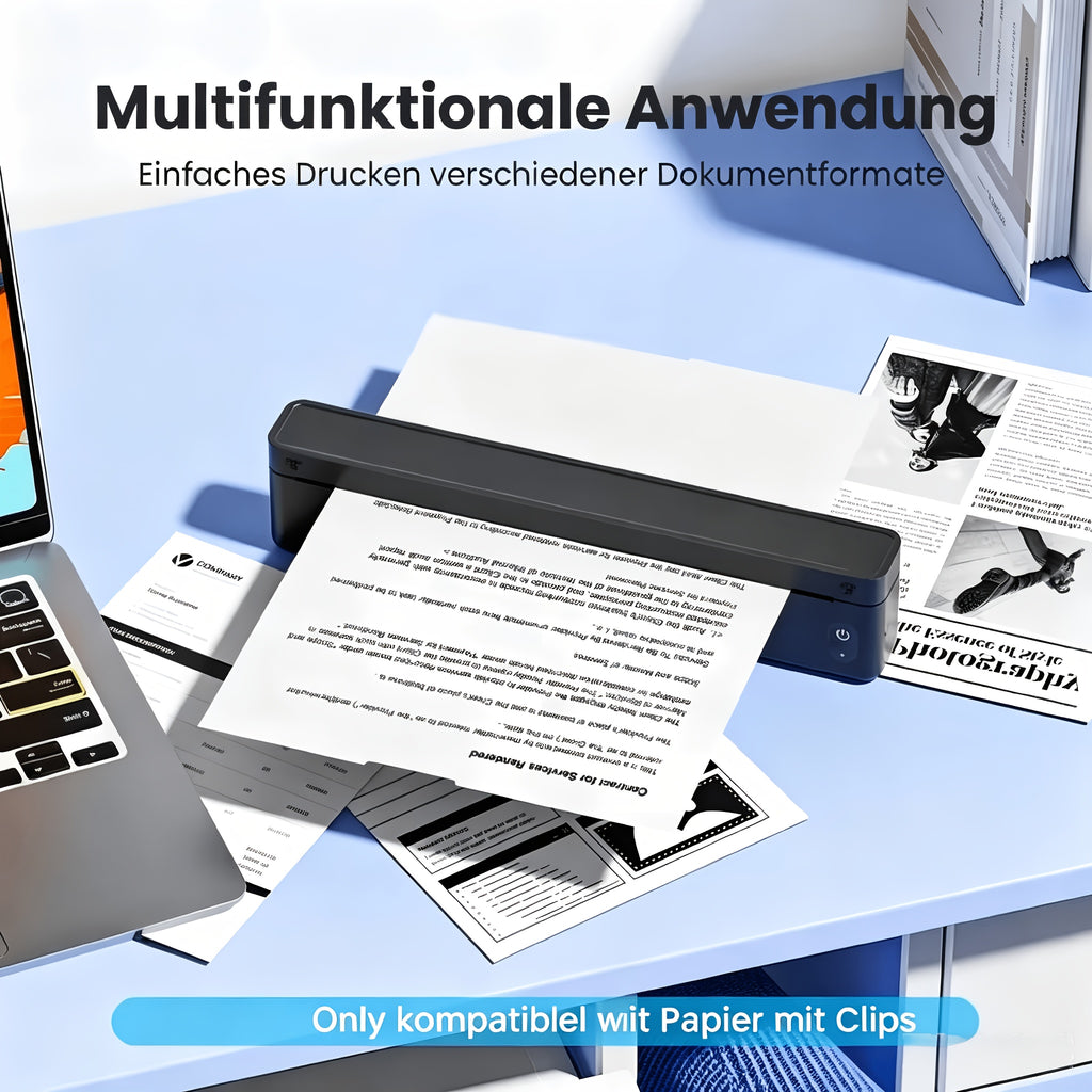 Tragbarer Thermodrucker, Mitternachtsschwarz für Reisen und Homeoffice – Detailansicht 6