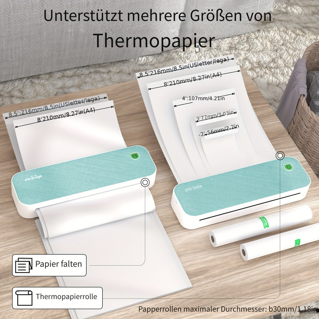 Tragbarer Thermodrucker, Rosa für Reisen – Detailansicht 4