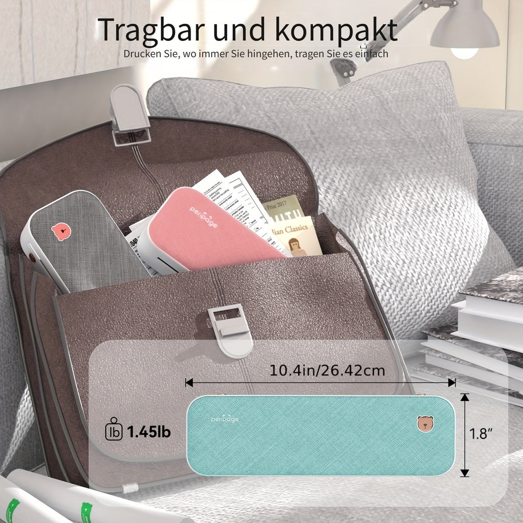 Tragbarer Thermodrucker, Rosa für Reisen – Detailansicht 13