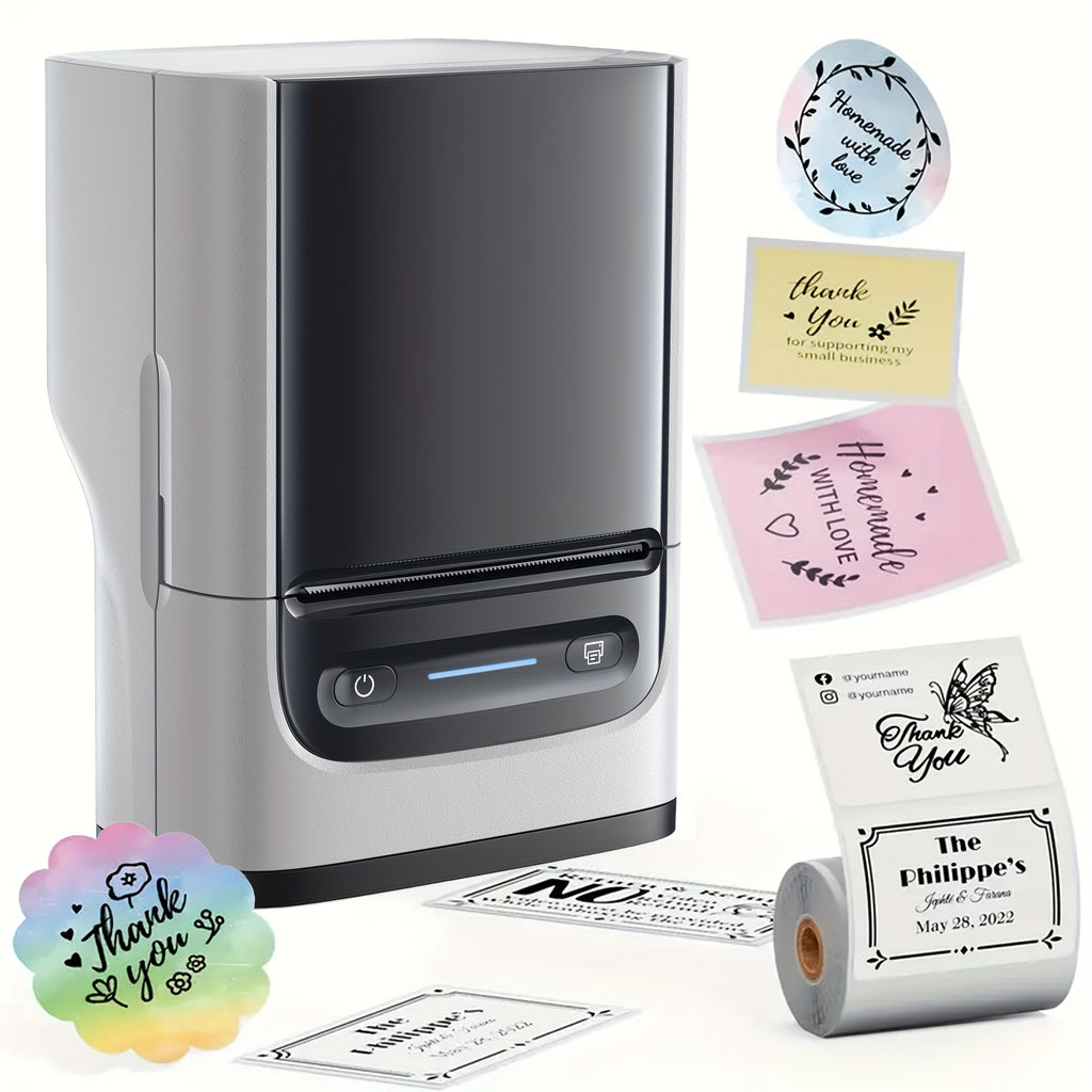 Tragbarer Thermodrucker, Schwarz für Homeoffice und Reisen – Hauptansicht