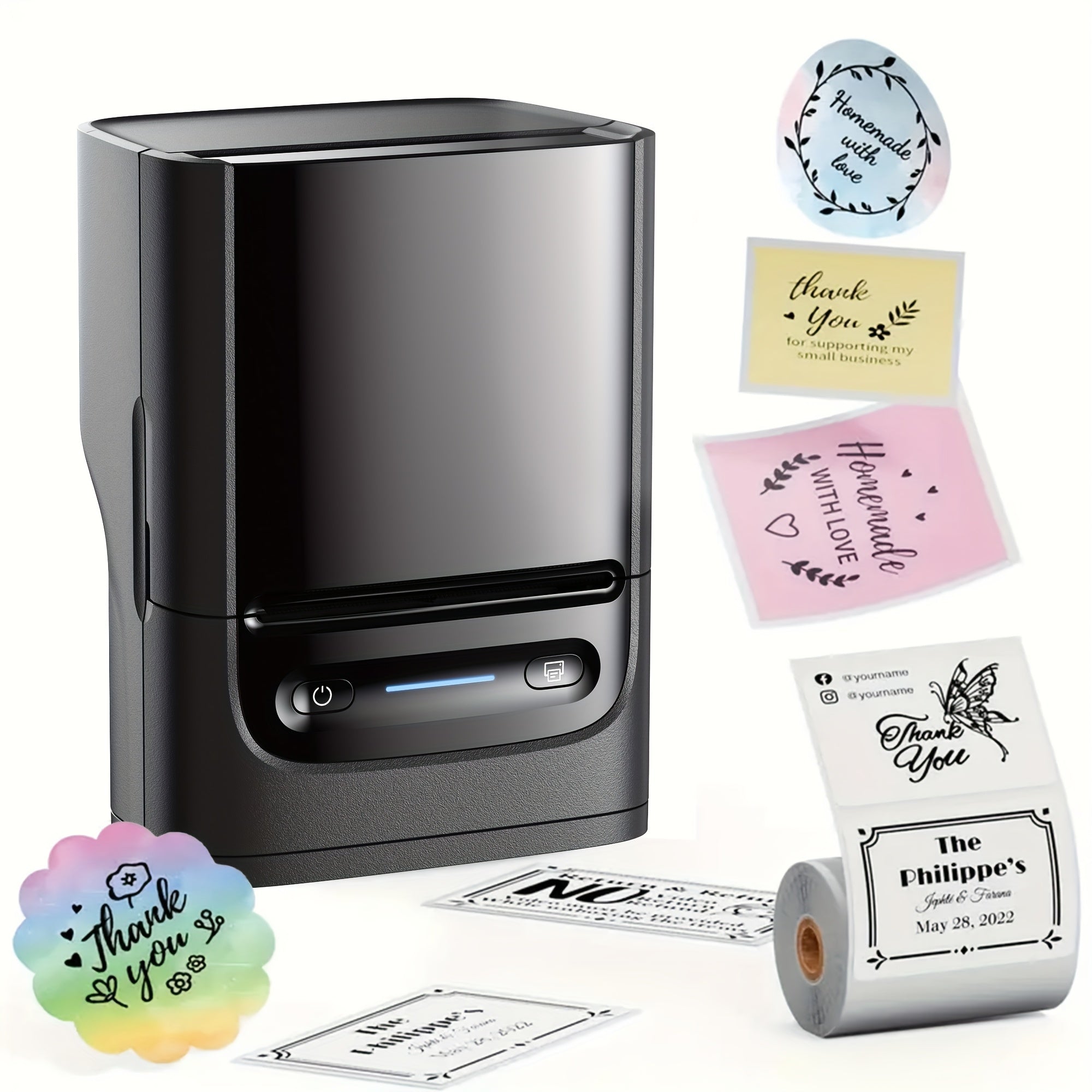 Tragbarer Thermodrucker, Schwarz für Homeoffice und Reisen – Detailansicht 3
