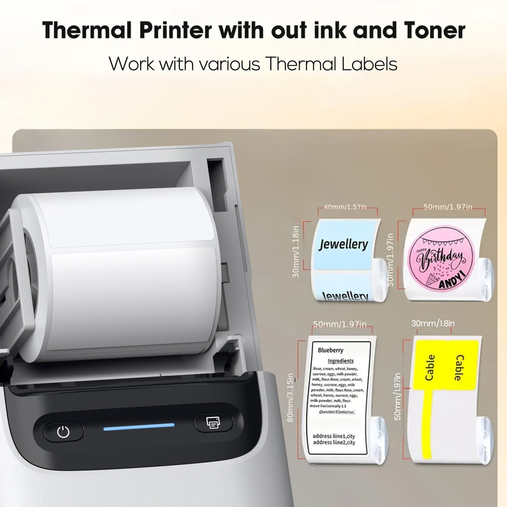 Tragbarer Thermodrucker, Schwarz für Homeoffice und Reisen – Detailansicht 4