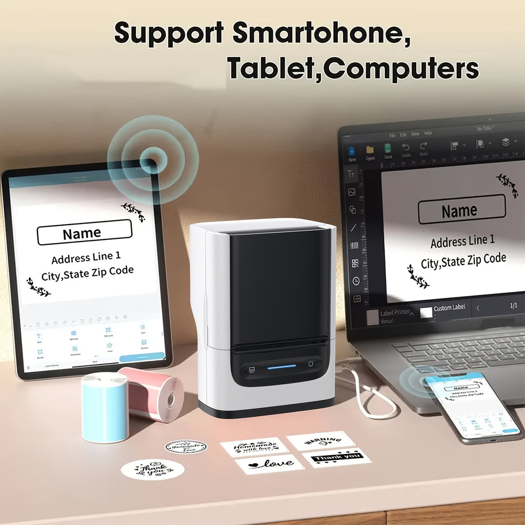 Tragbarer Thermodrucker, Schwarz für Homeoffice und Reisen – Detailansicht 6