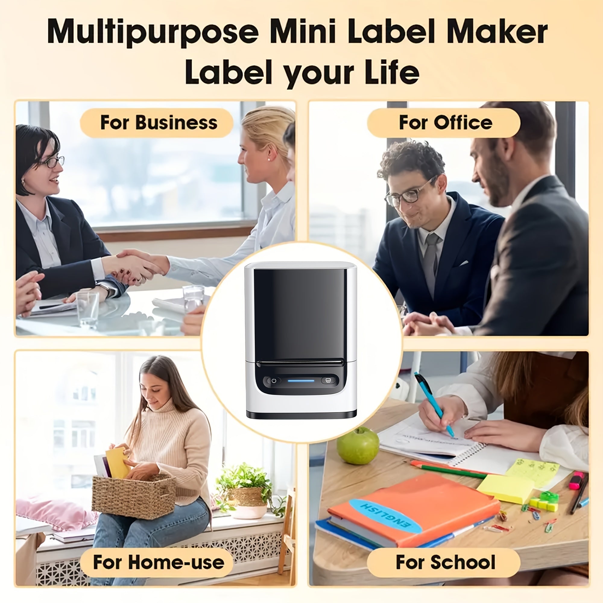 Tragbarer Thermodrucker, Schwarz für Homeoffice und Reisen – Detailansicht 11