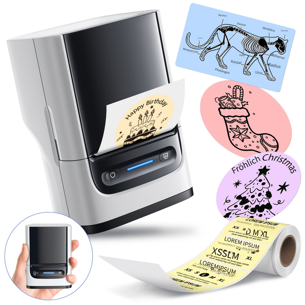 Tragbarer Thermodrucker, Tiefblau für Homeoffice – Detailansicht 5