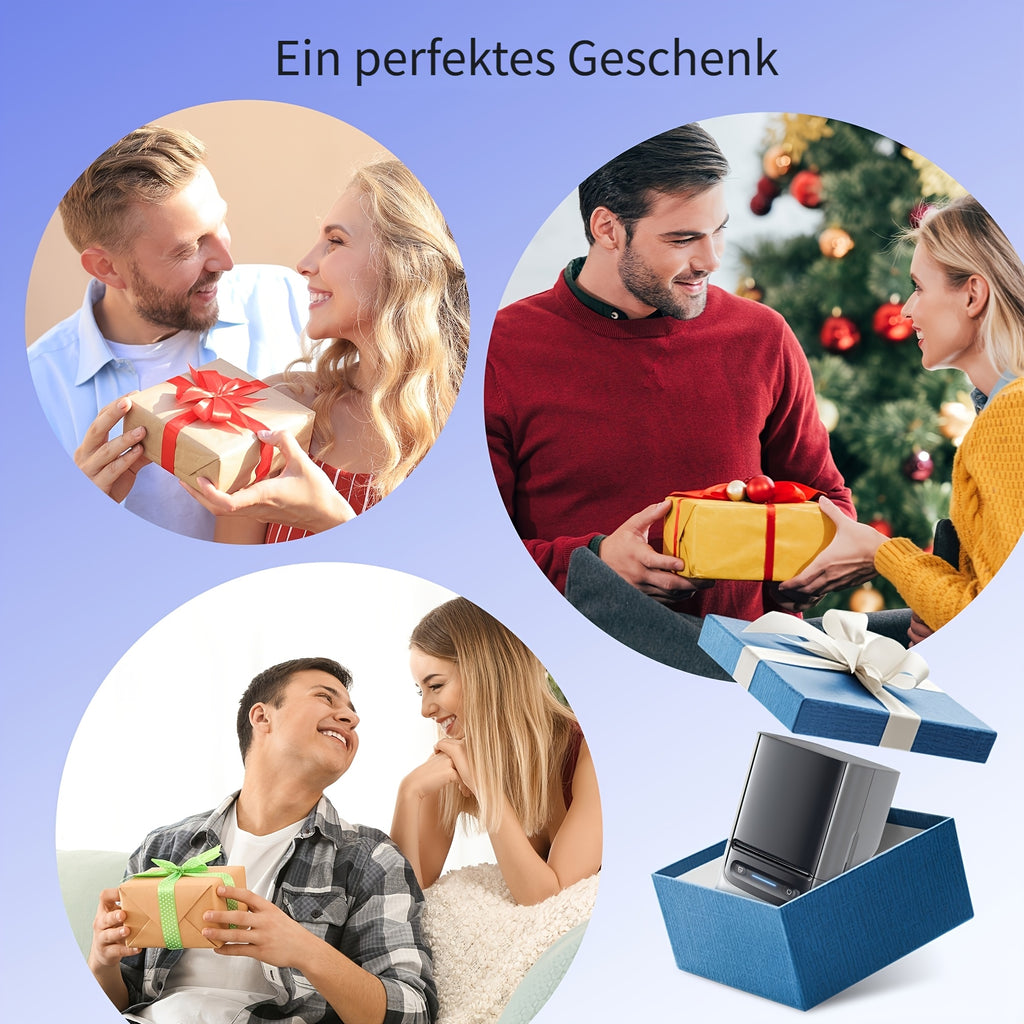 Tragbarer Thermodrucker, Tiefblau für Homeoffice – Detailansicht 10