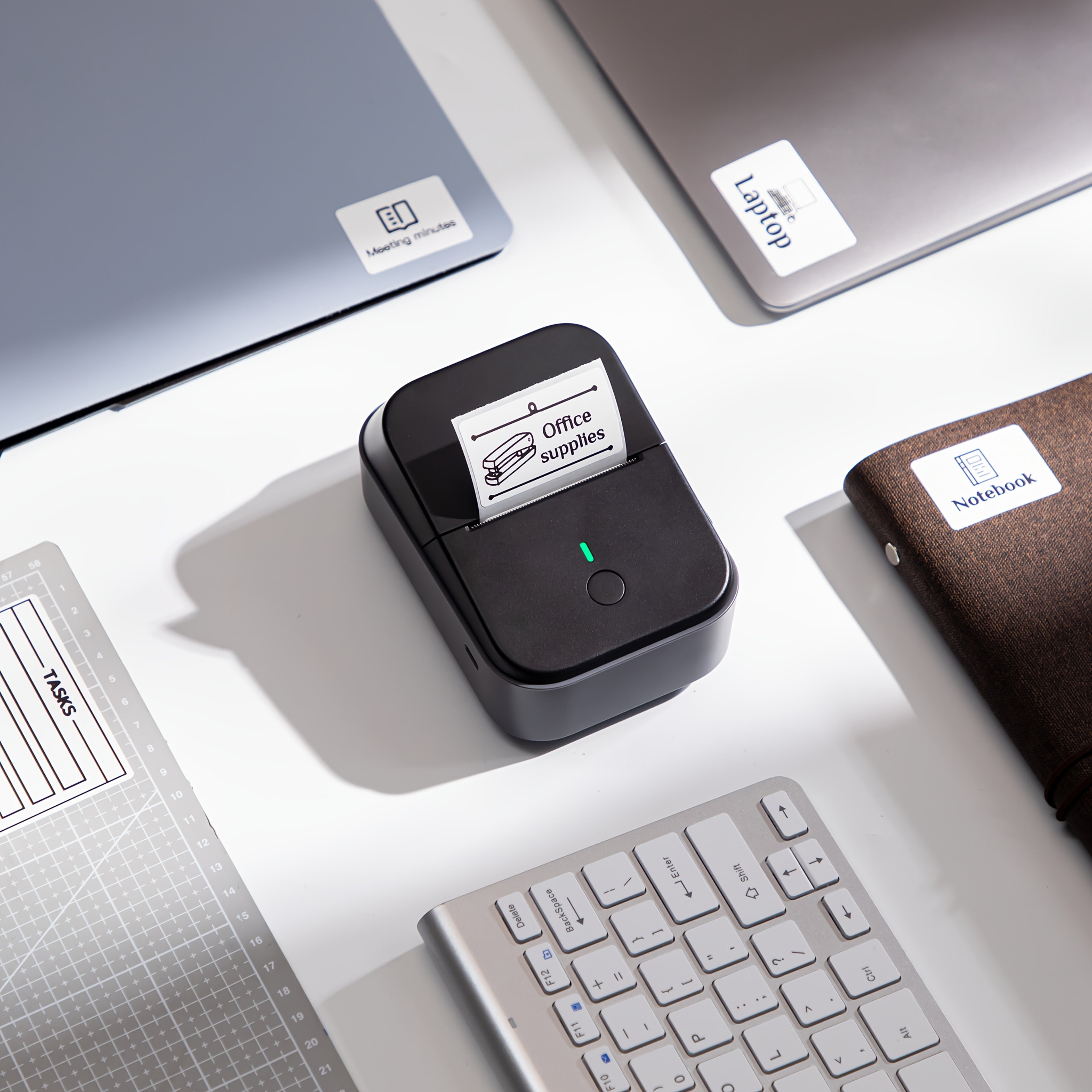 Tragbarer Thermodrucker, Tiefblau für Homeoffice – Detailansicht 13