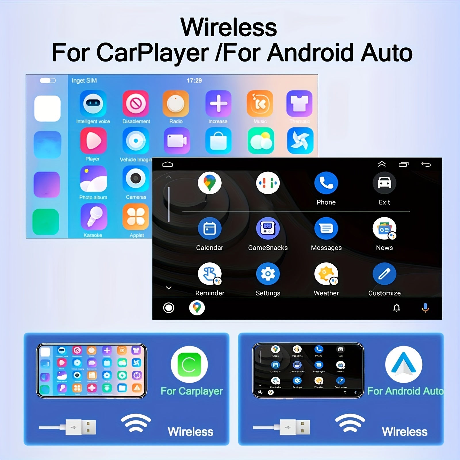 Tragbares Auto-Stereo Wireless Carplayer, kabellos für Fahrzeug und unterwegs – Detailansicht 5
