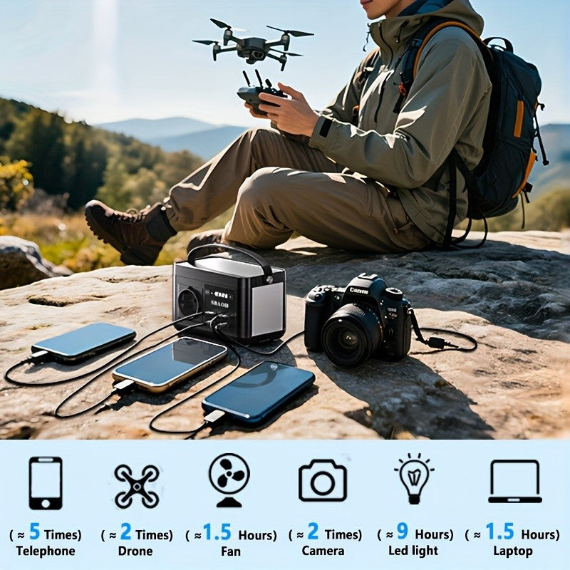 Tragbares multifunktionales kleines mobiles Netzteil, LED-Beleuchtung für Camping und Reisen – Detailansicht 7