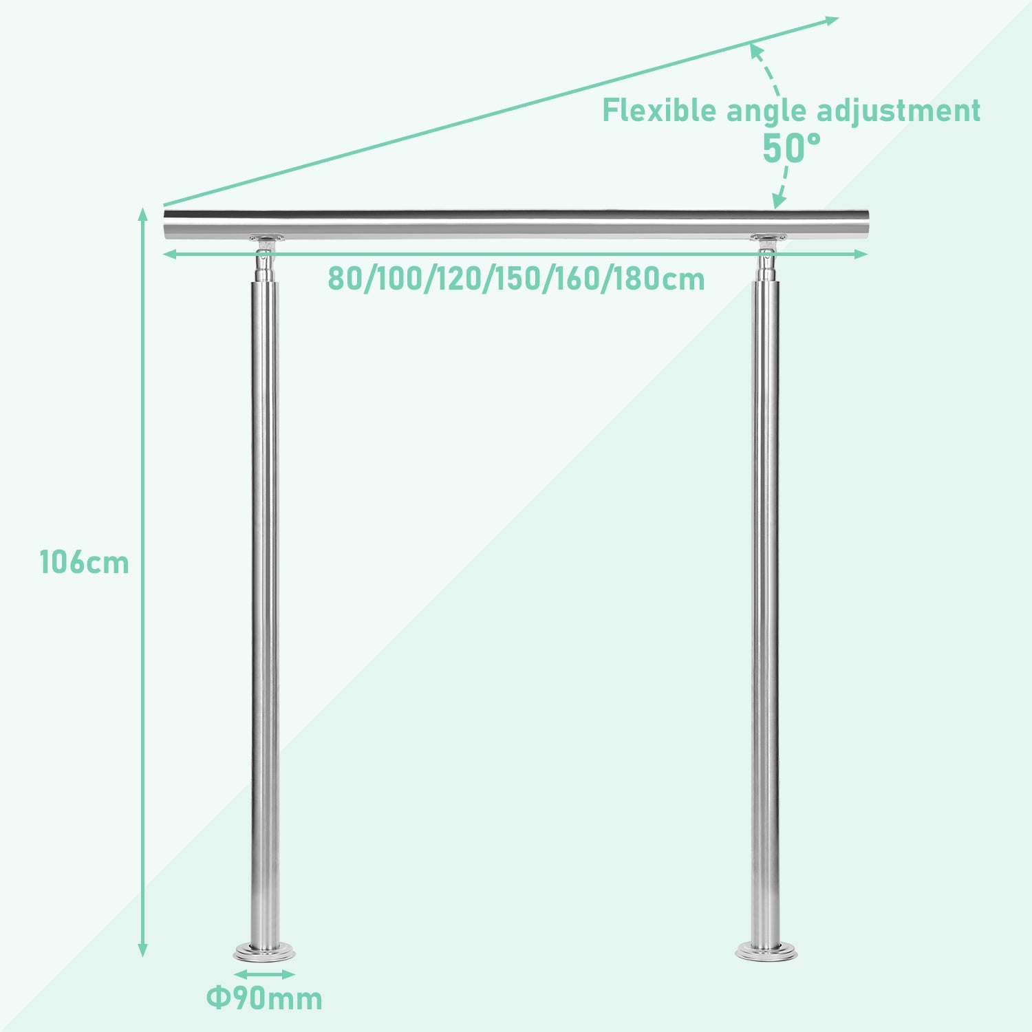 Treppengeländer aus Edelstahl, 0-5 für Garten und Terrasse – Detailansicht 3
