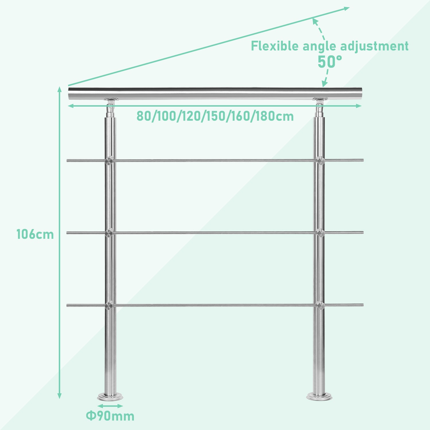 Treppengeländer aus Edelstahl, 0-5 für Garten und Terrasse – Detailansicht 5