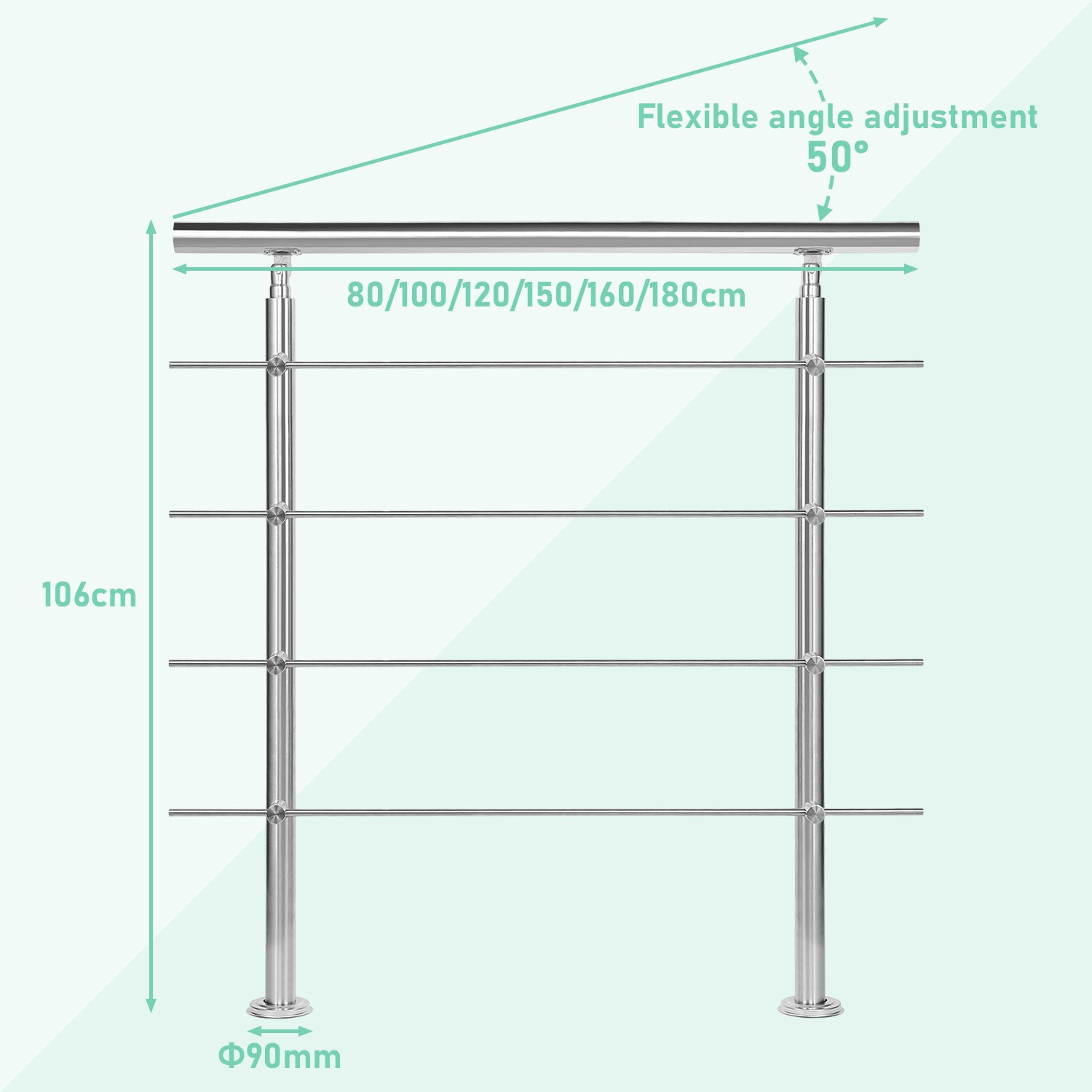 Treppengeländer aus Edelstahl, 0-5 für Garten und Terrasse – Detailansicht 9