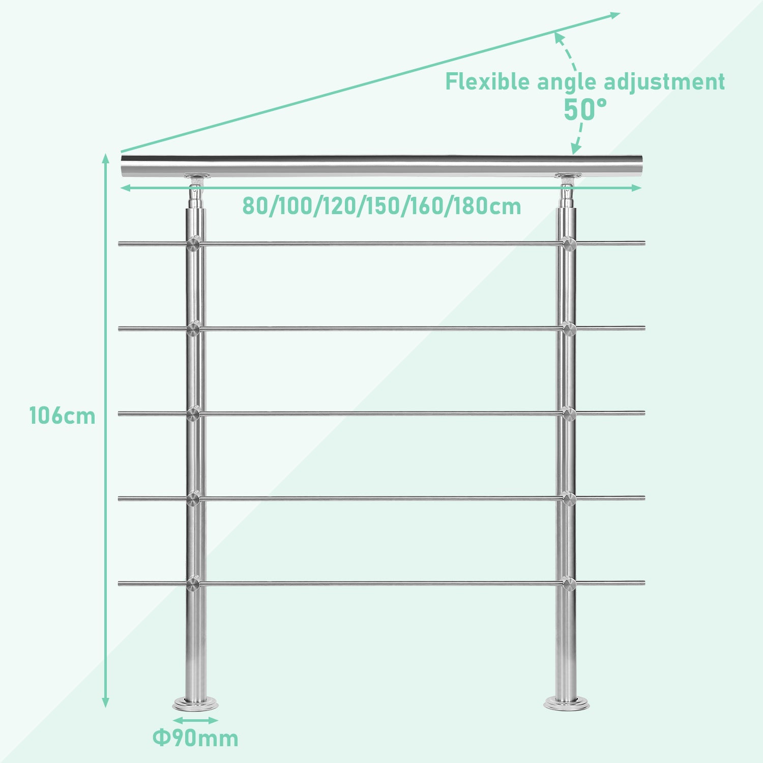 Treppengeländer aus Edelstahl, 0-5 für Garten und Terrasse – Detailansicht 11