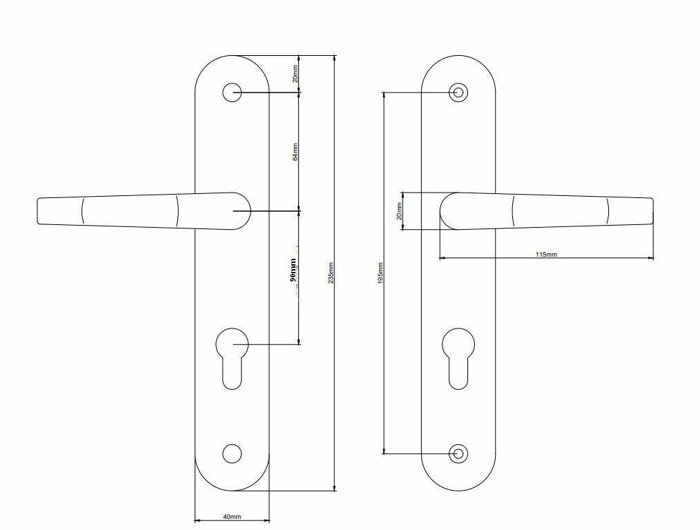 Türgriff Langschild Türbeschlag Drückergarnitur, 90mm für Fahrzeug und unterwegs – Detailansicht 12