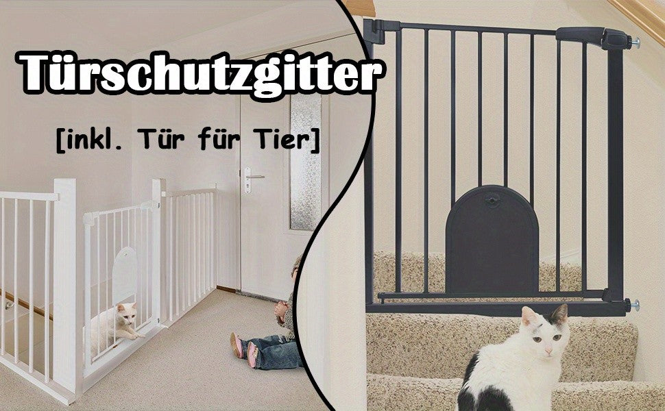 Türsicherheitstor inkl. Tür, Schwarz für Haustiere und Zuhause – Detailansicht 18