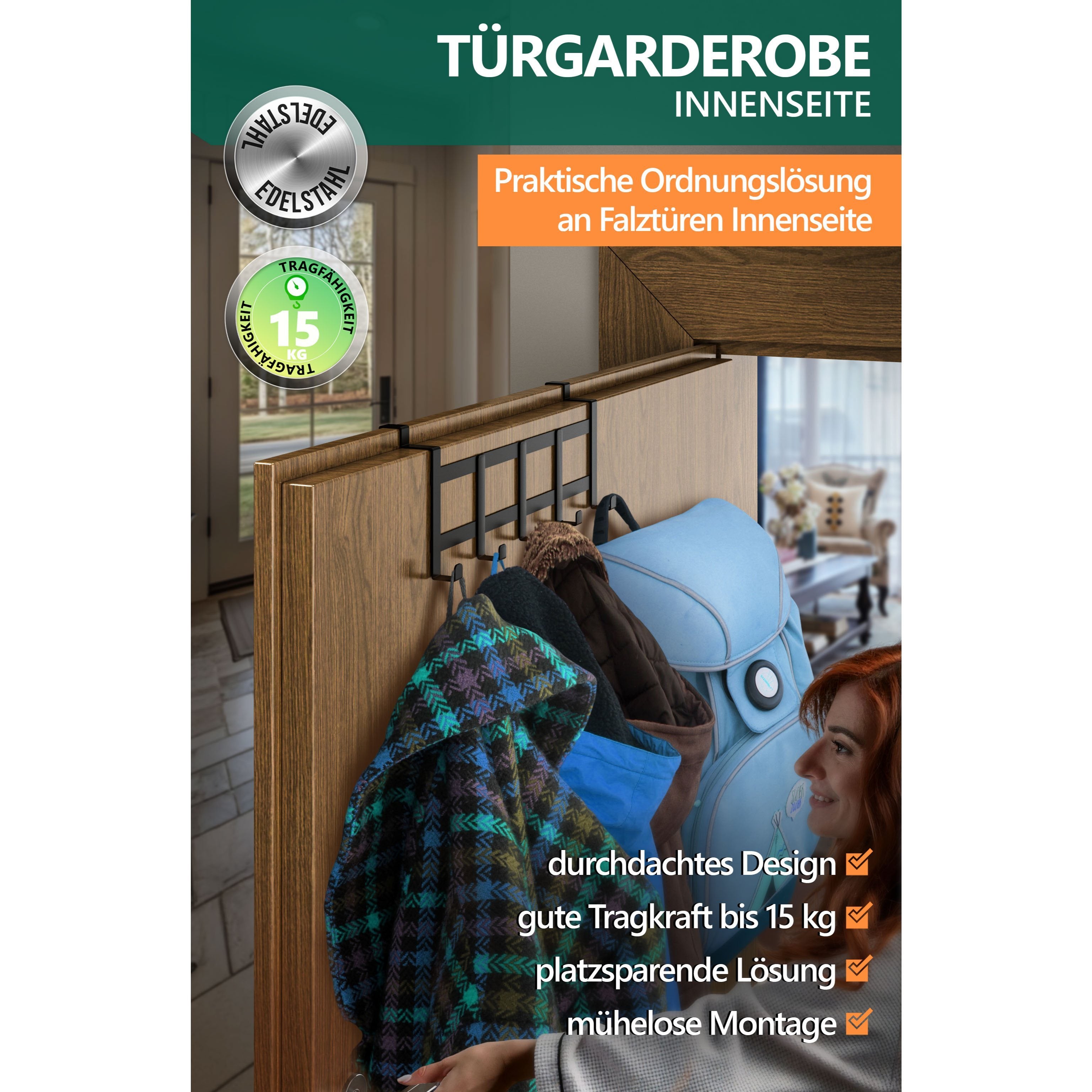 Tusche, Edelstahl für Türrückseite und Alltag – Detailansicht 2